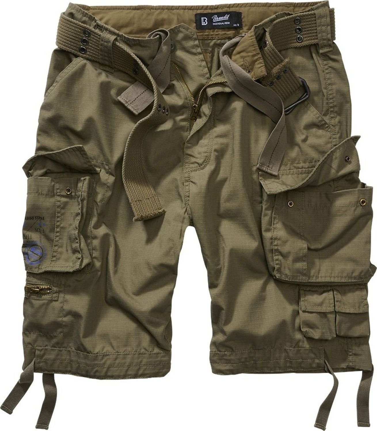 Brandit Shorts Savage Ripstop Shorts Beintaschen und zwei aufgesetzte Minipockets, integrierter Gürtel