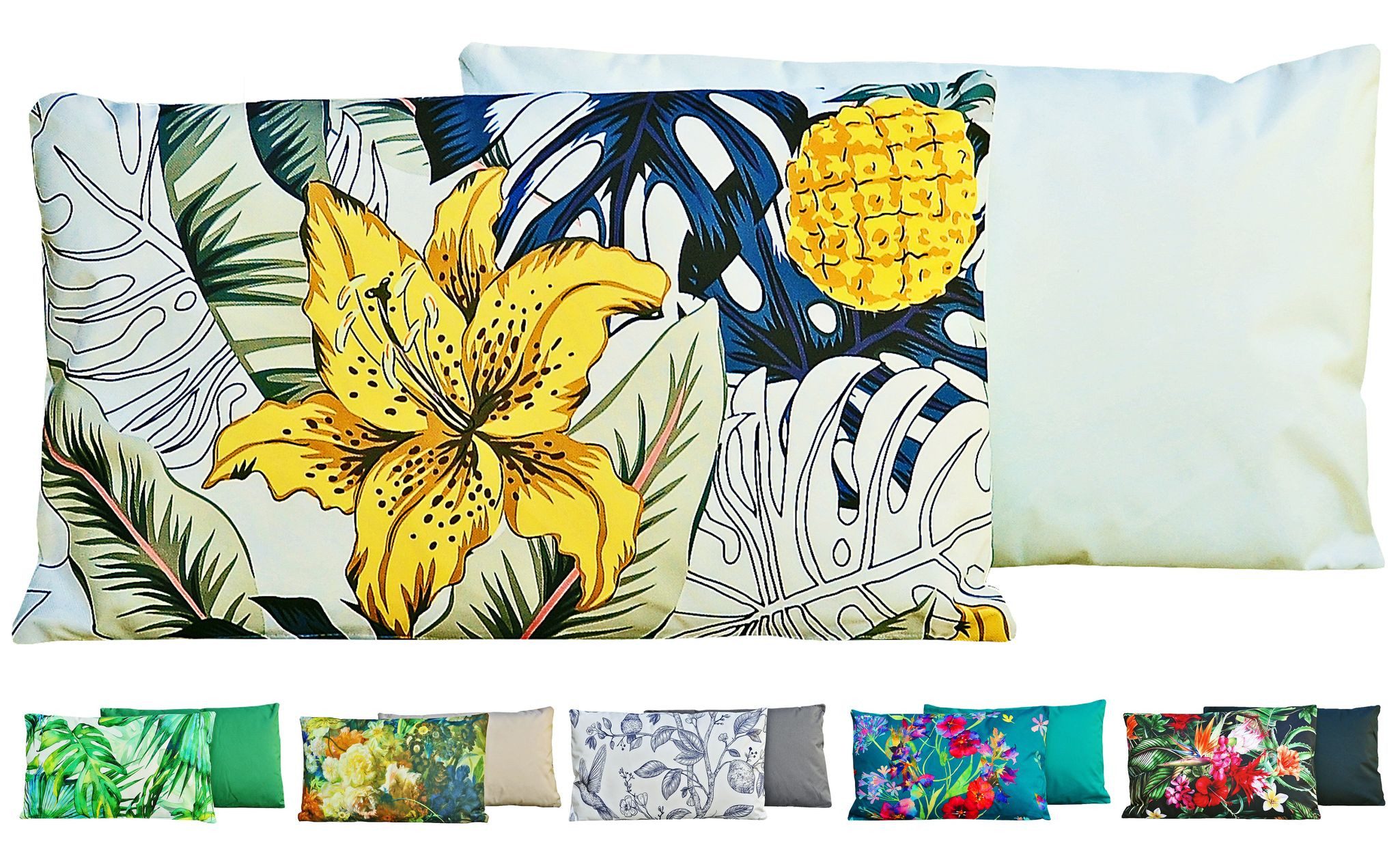 JACK Dekokissen Outdoor Lounge Kissen 30x50cm Motiv inkl. Füllung, mit Lotus-Effekt, Robust, Strapazierfähig, für Innen & Außen geeignet