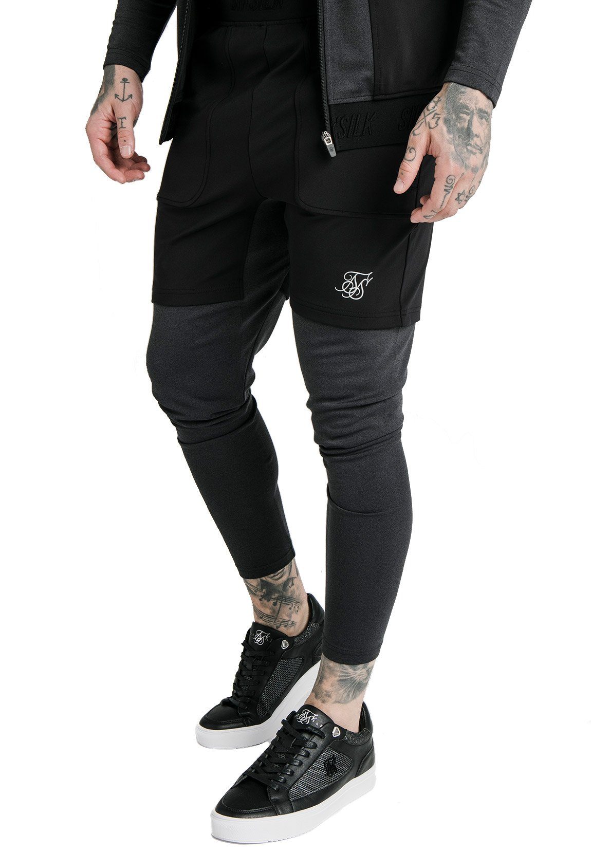 Jogginghose SikSilk Jogginghose Herren ADVANCED TECH TRACK PANTS SS-16373 Black