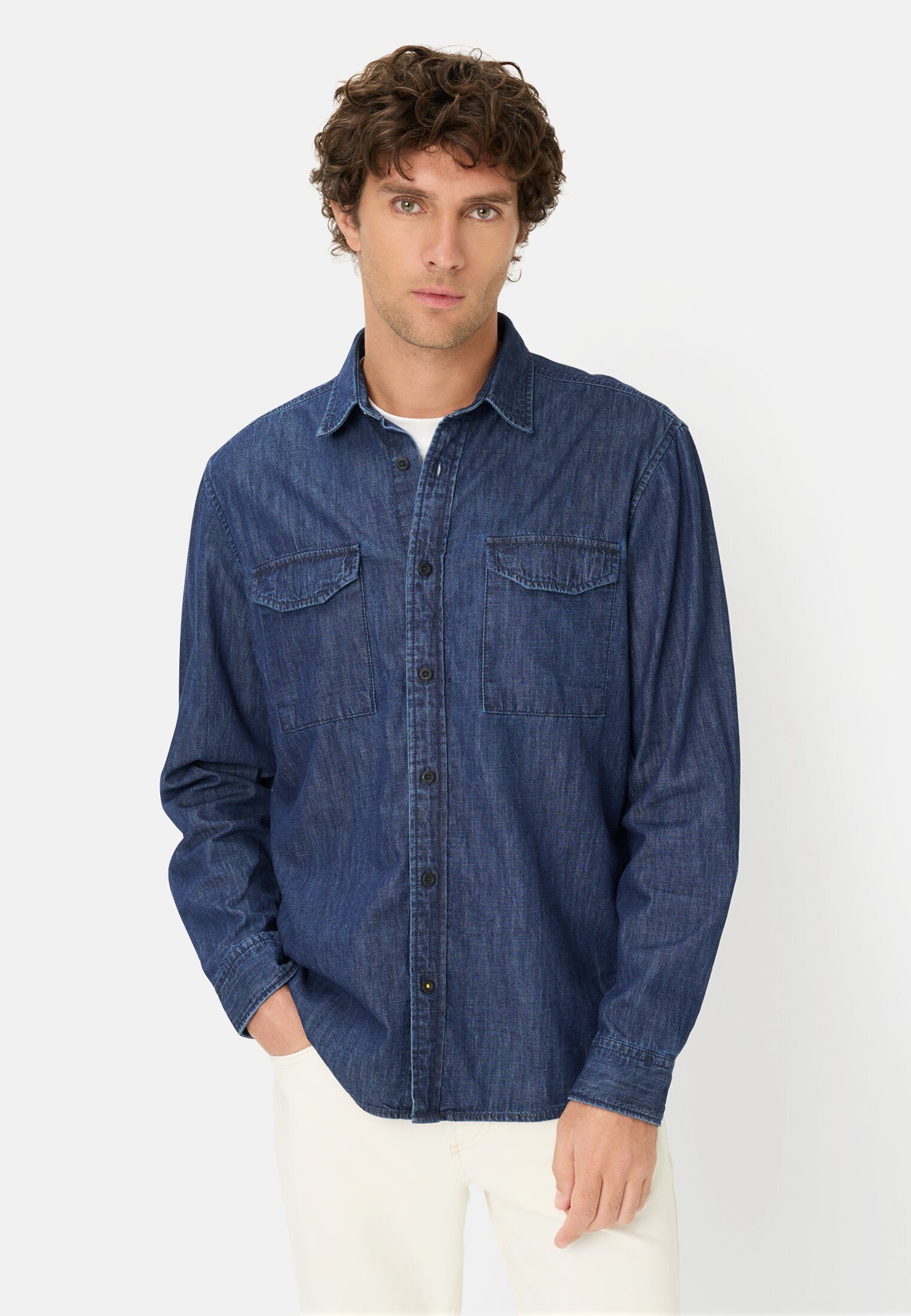 camel active Jeanshemd Langarmhemd in Jeans Optik Langarm