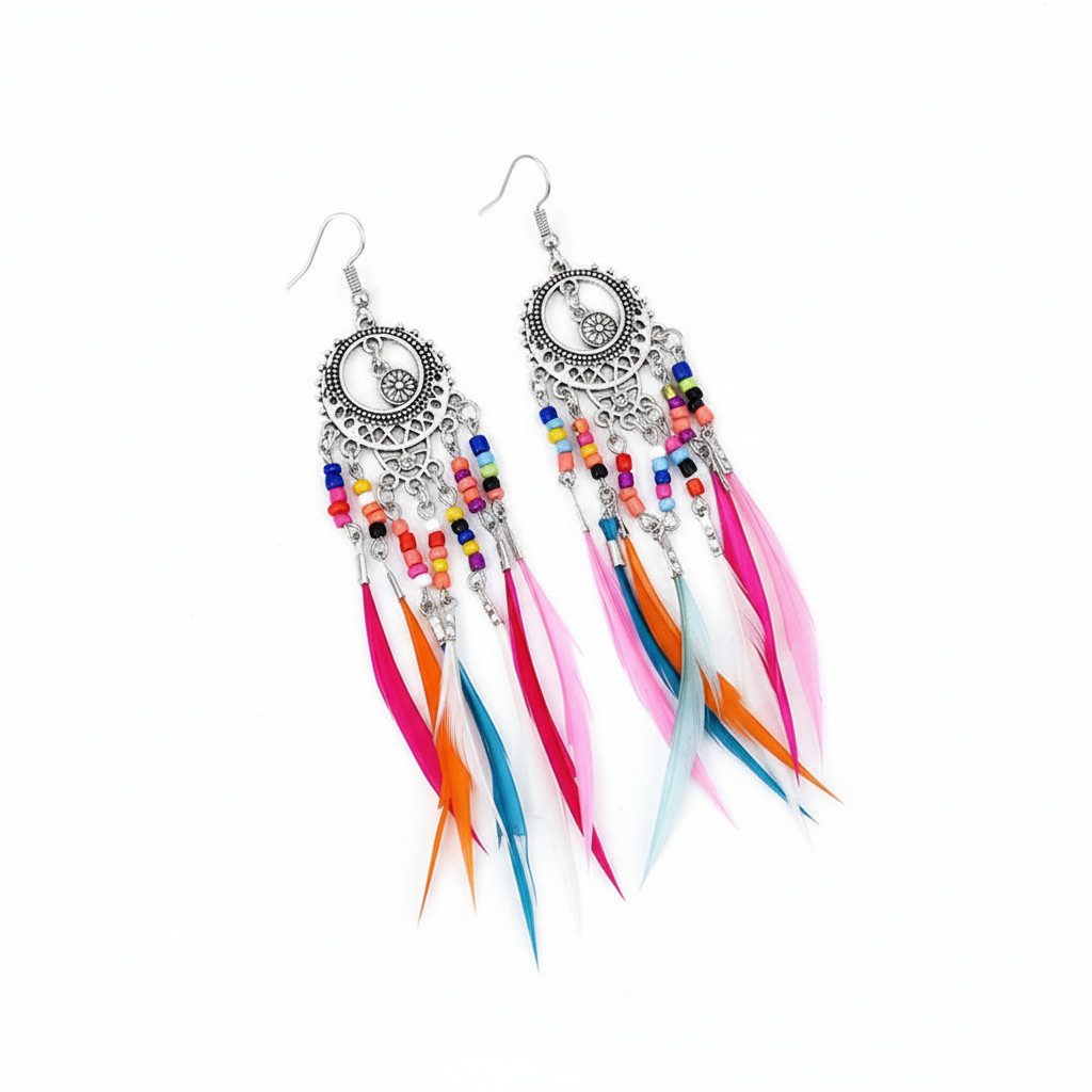 The Beauty House Ohrring-Set Boho Statement Ohrhänger Damen – Ethno Vintage Edelstein Schmuck