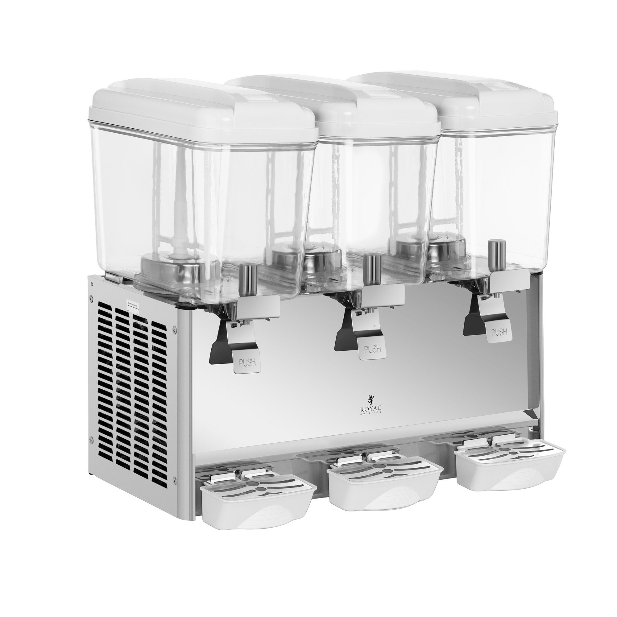 Royal Catering Getränkespender 3 x 18 L Kaltgetränke Dispenser Limonade 3 Tanks Barbutler BPA Frei, verschiedene Größen