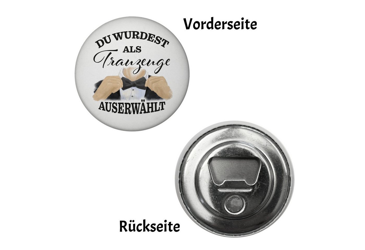 Thumbnail - speecheese Magnet Als Trauzeuge auserwählt Magnet rund mit Flaschenöffner rund