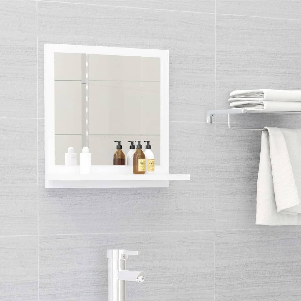 furnicato Wandspiegel Moderner Badspiegel Weiß 40 x 10,5 x 37 cm mit Regal (1-St), Wandspiegel mit integrierter Ablage für Badutensilien im Badezimmer