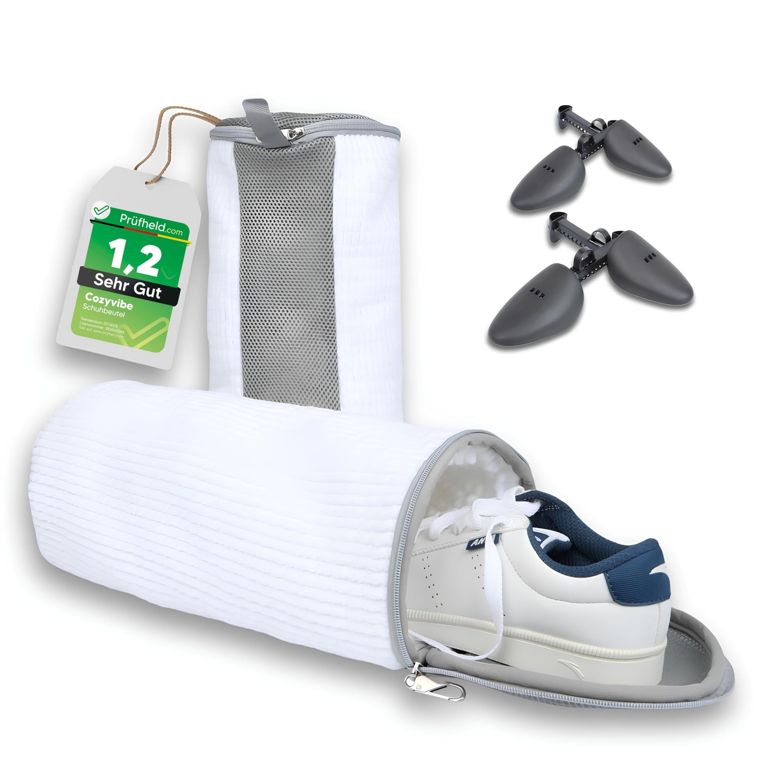 Cozyvibe Wäschenetz [ Test SEHR GUT *] Schuhwaschbeutel und Schuhspanner für Waschmaschine,(2in1 Set, 2-St., Geschenke für Frauen & Männer), Schuhe Waschbeutel Wäschesack Wäschenetz Schuhbeutel für Damen Herren