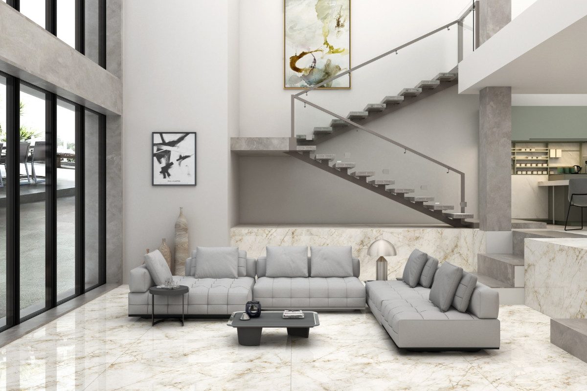 Bodenfliese 1 Paket (1,44 m) Fliesen QUARTZ STONE (60 × 120 cm), matt, beige, Küche Wand Bad Flur Bodenbelag Duschwand Steinoptik