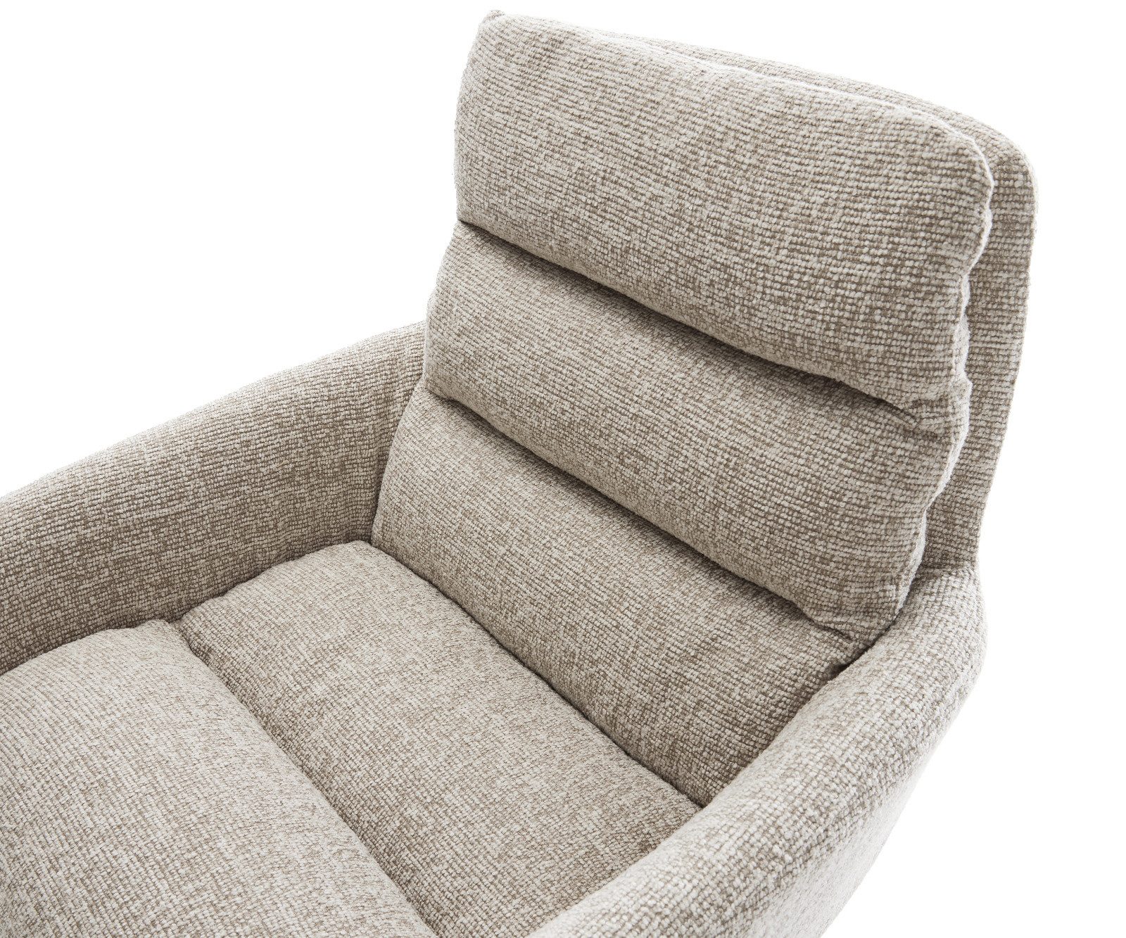 DELIFE Polsterstuhl Abelia-Flex, mit Armlehnen Kreuzgestell breit Schwarz Webstoff Soft Beige 360° dreh – Bild 5 von 5