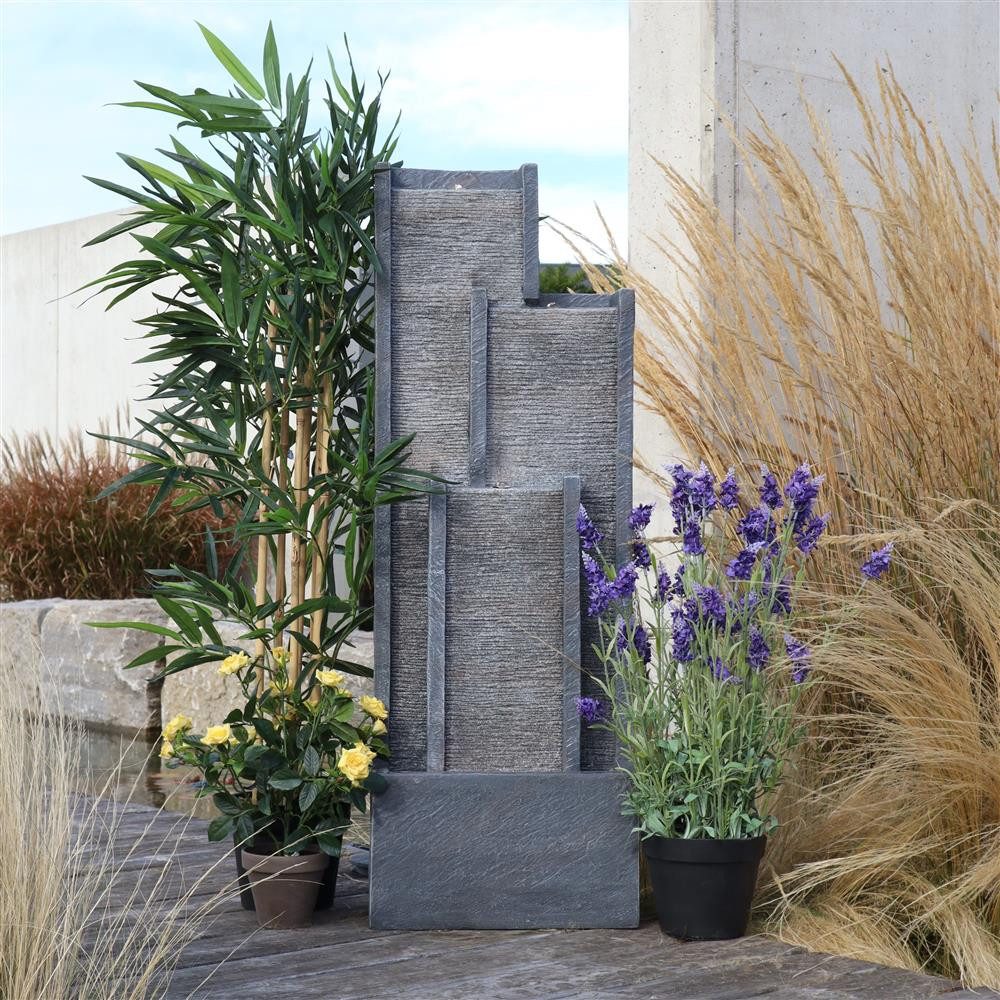 Wacredo Gartenbrunnen Premium Wasserspiel Komplettset Venezuela, Wasserbecken BxT: 35.5x20.5 cm, Gesamtmaß: 35,5 x 20,5 x 100cm (L x B x H)