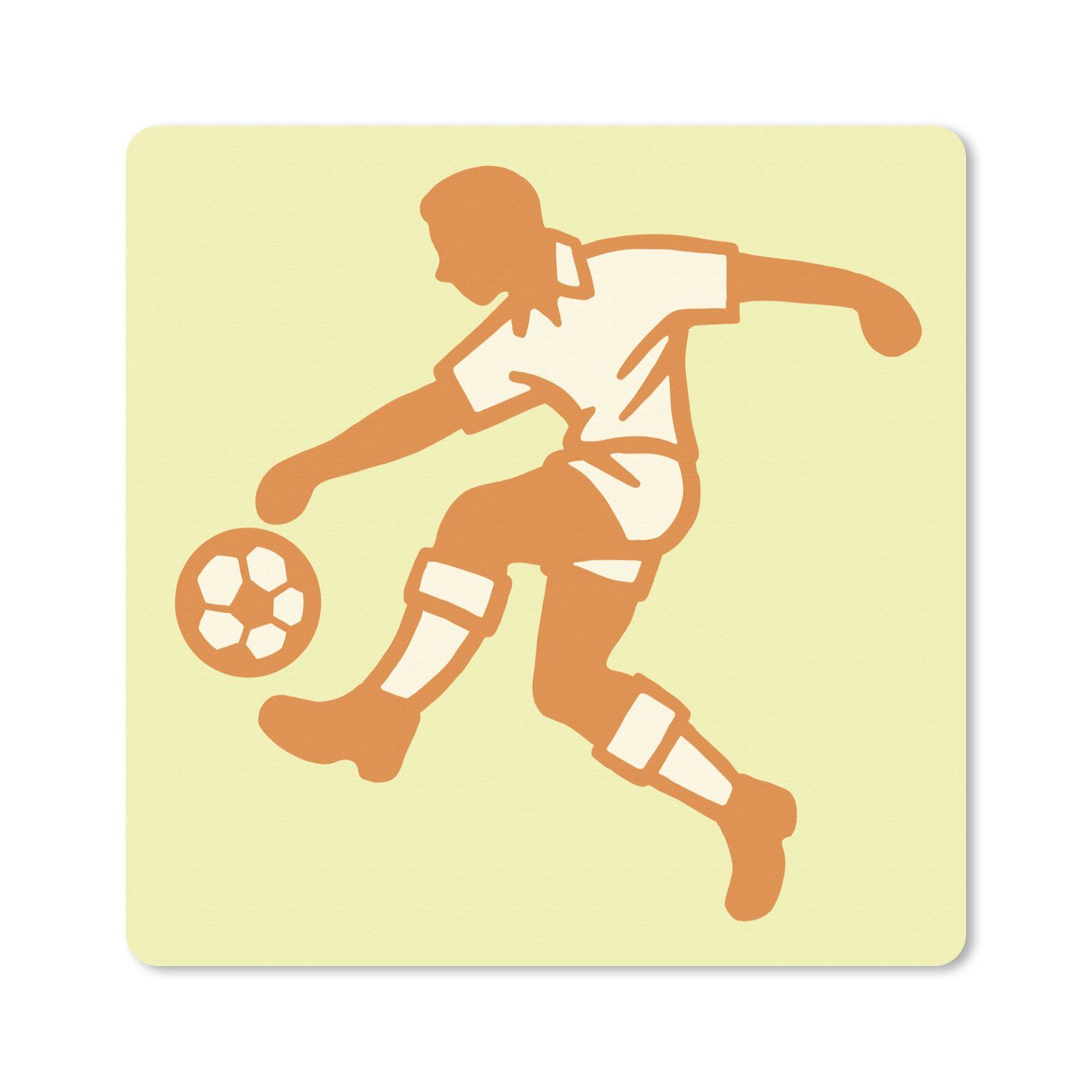 MuchoWow Gaming Mauspad Eine Illustration einer Person, die einen Fußball spielt - Jungen - (1-St), Gaming, Rutschfester Unterseite, Mausunterlage, 80x80 cm, XXL, Großes