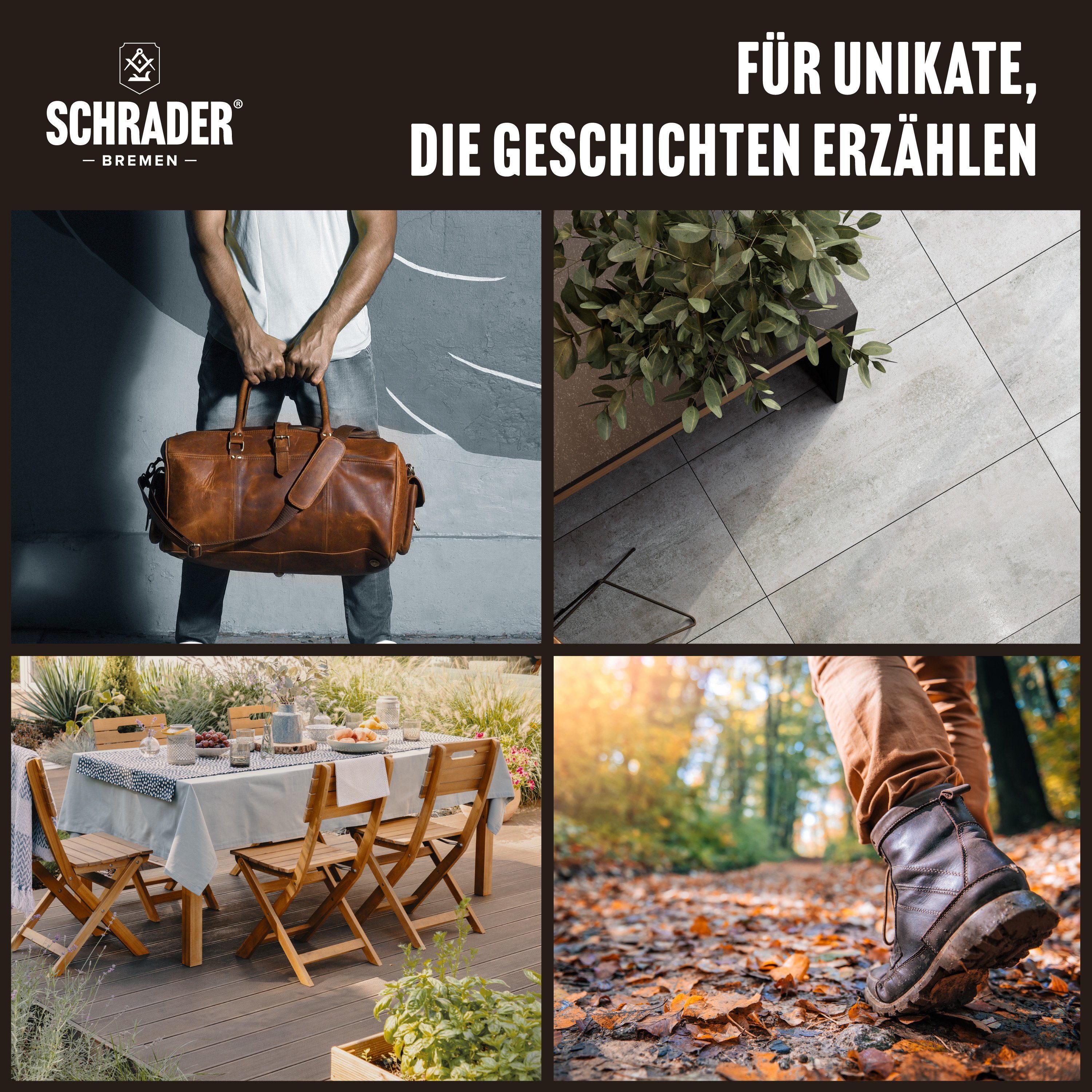 Schrader Schuhputzbürste zur 3 Made in Bürsten Schuhbürsten-Set - Schuhpflege -, - aus Reinigungsbürsten Buchenholz Germany