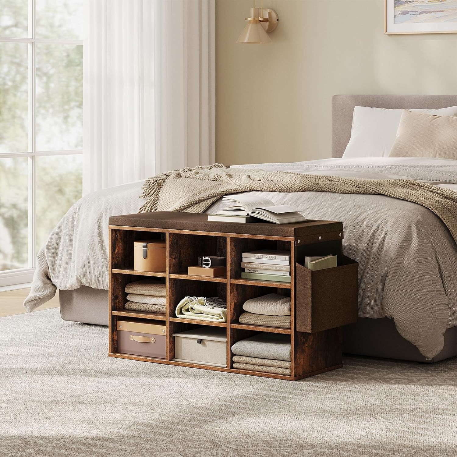 Woltu Schuhbank, mit Sitzbank 9 Fächern, Schuhregal für Eingangsbereich Flu günstig online kaufen