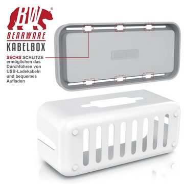 BEARWARE Kabelbox, Kabelkasten mit Gummifüßen Kabelmanagement / Kabelordner / Ladebox