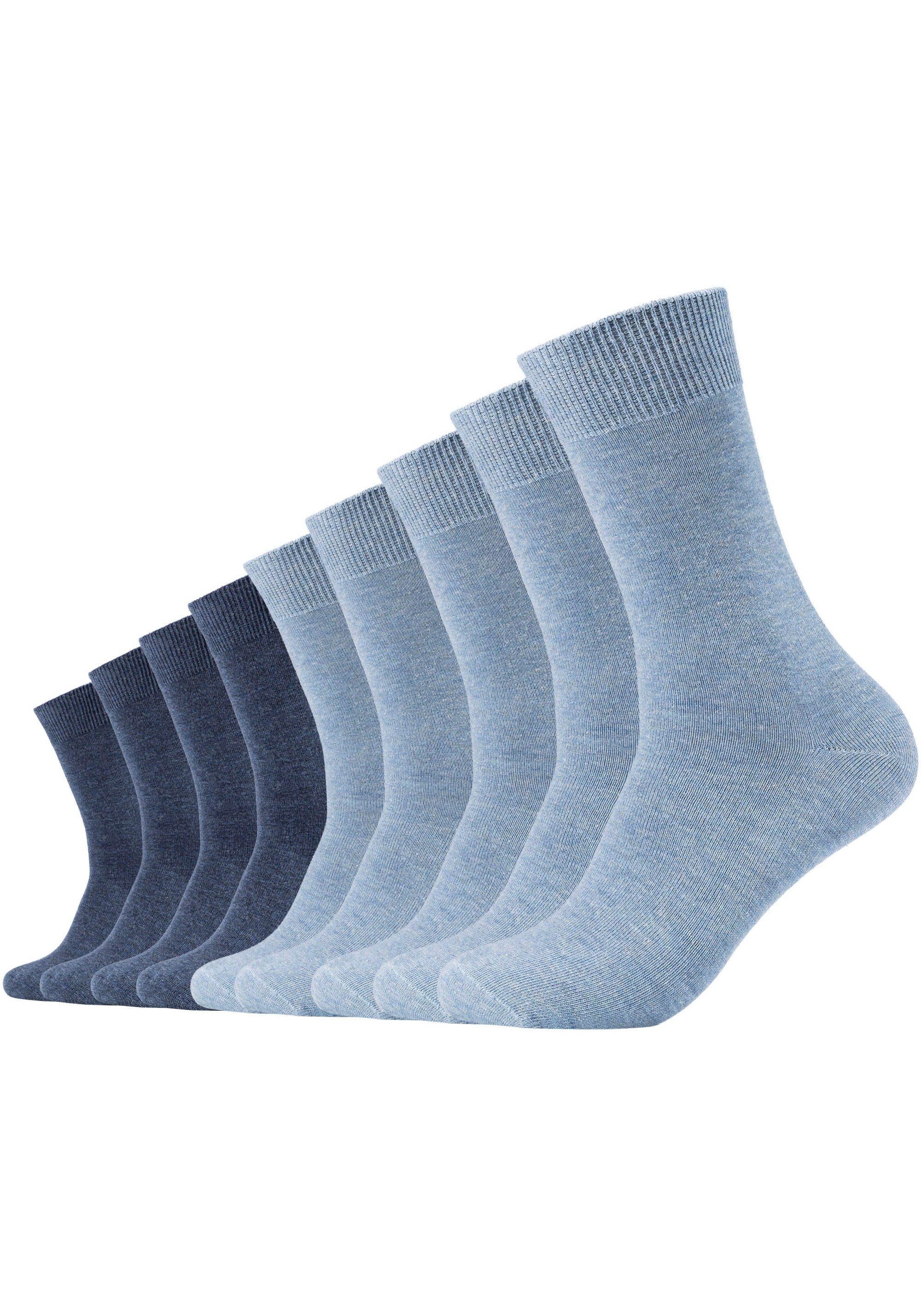 (Packung, Camano Zehenbereich 9-Paar) verstärkter und Fersen- stone-melange Socken Langlebig: