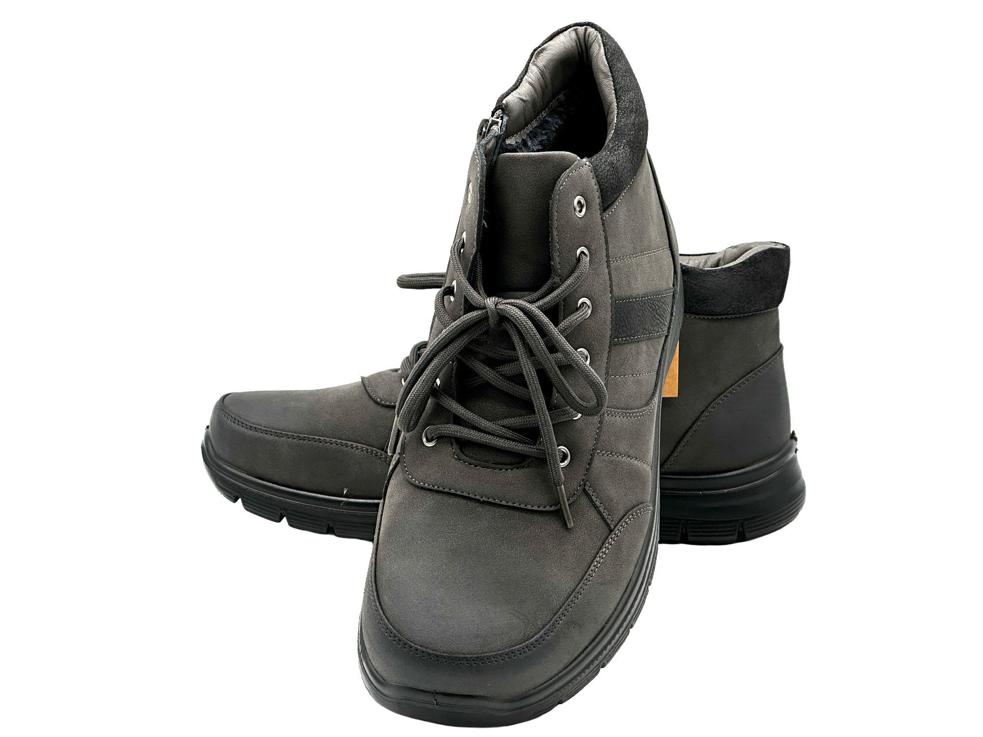 Nowaland Warme Herren Winterstiefeletten mit Schnürung und Profilsohle Winterstiefelette Wasserabweisend, rutschfest, warm gefüttert