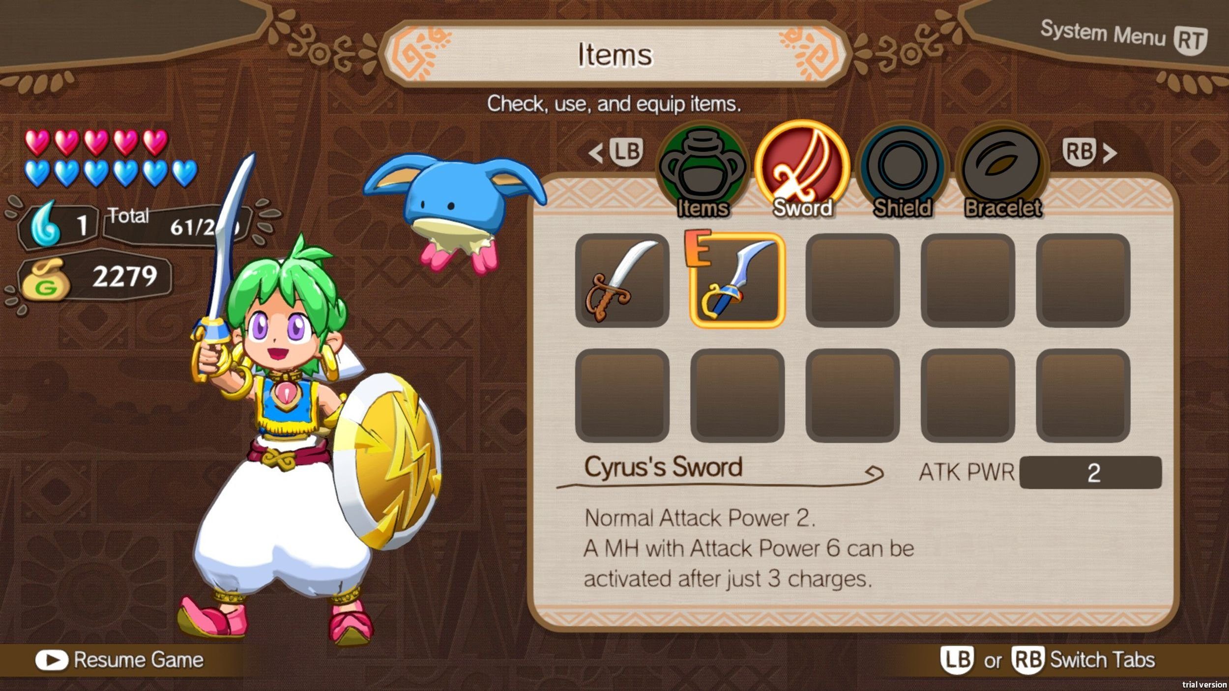 Wonder Boy Asha in Monster World