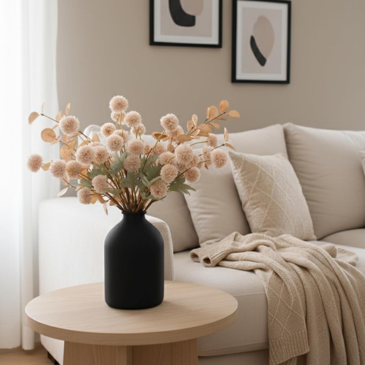 Kunstblumenstrauß Herbstblumen Künstlich Pompon Chrysantheme Kugel Blumen, Coonoor – Bild 5 von 5