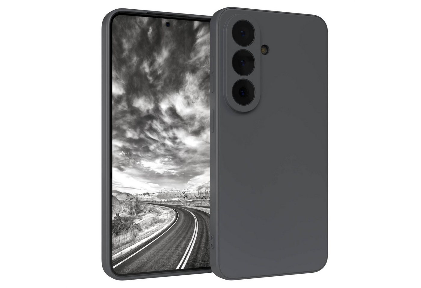 EAZY CASE Handyhülle TPU Hülle für Samsung Galaxy S26 6,3 Zoll, Hülle mit Kameraschutz Handycase Soft Smart Slimcover matt Dunkelgrau