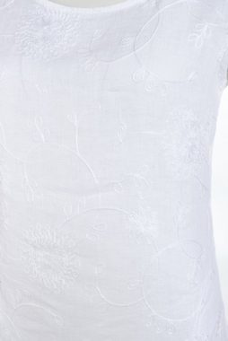 PEKIVESSA Sommerkleid Leinenkleid Damen knielang kurzarm (1-tlg) mit Stickerei