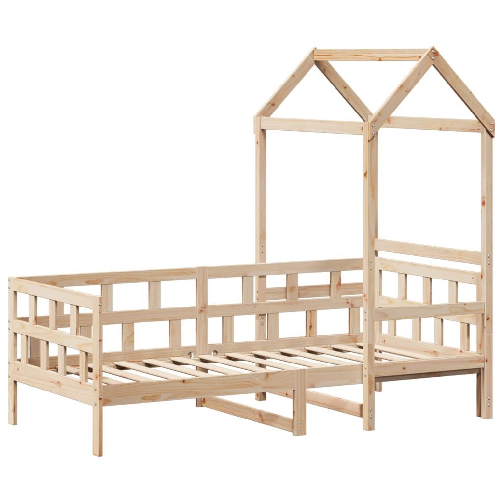 vidaXL Bett Tagesbett mit Dach 80x200 cm Massivholz Kiefer