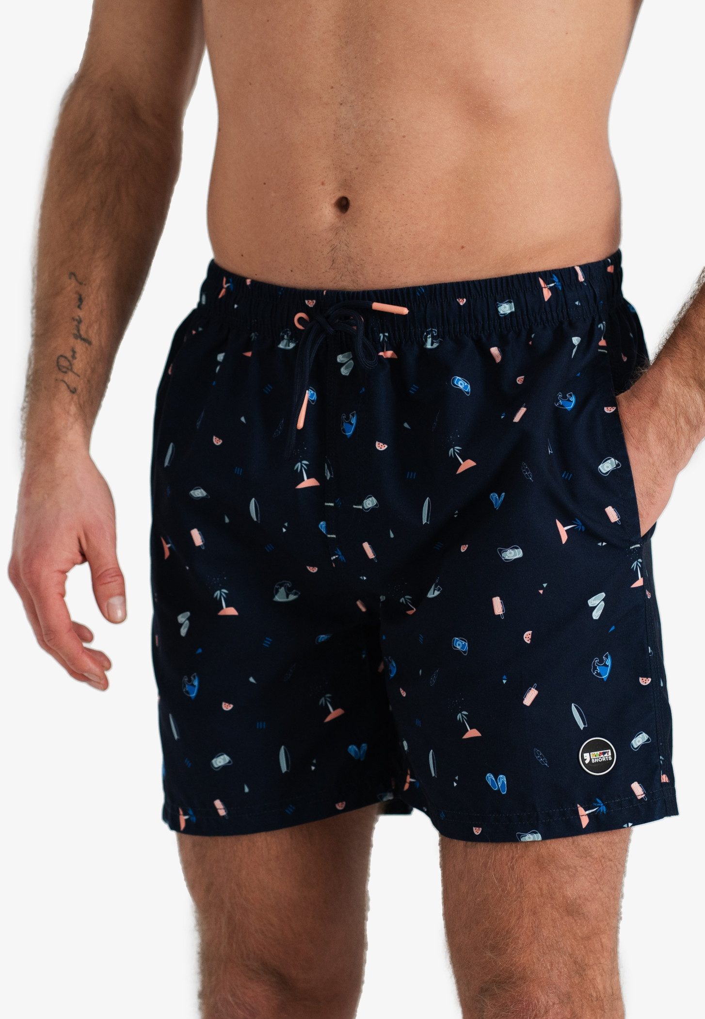 HAPPY SHORTS Badehose HAPPY SHORTS Herren Badeshorts Strandshort Strandmoti günstig online kaufen