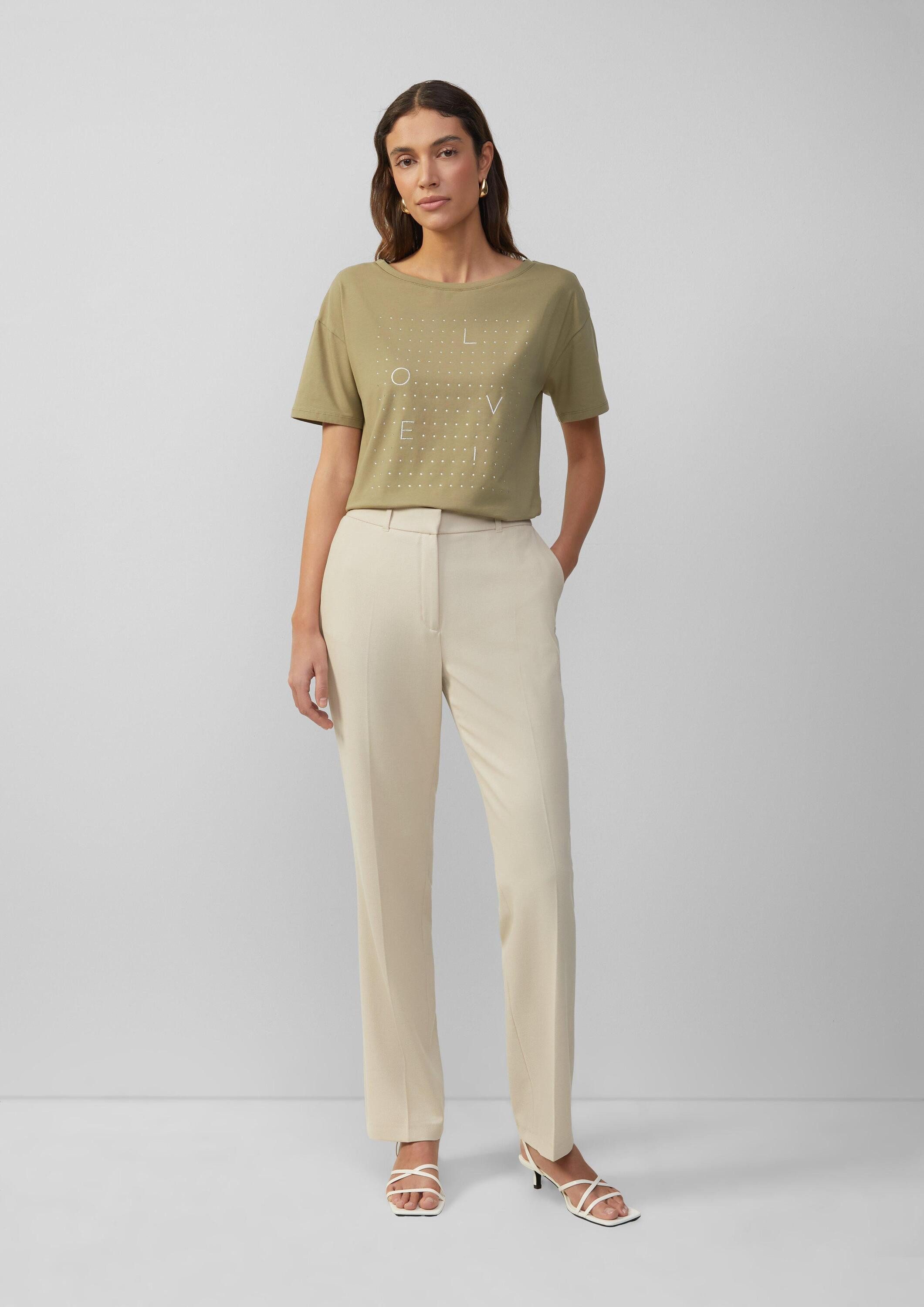 s.Oliver Chinos Hose Elegante Hose mit Straight Leg aus Waffel-Piqué