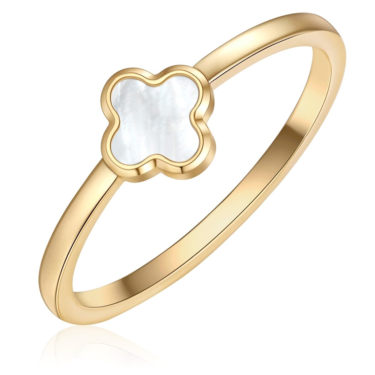 Glanzstücke München Fingerring Kleeblatt gelbgold