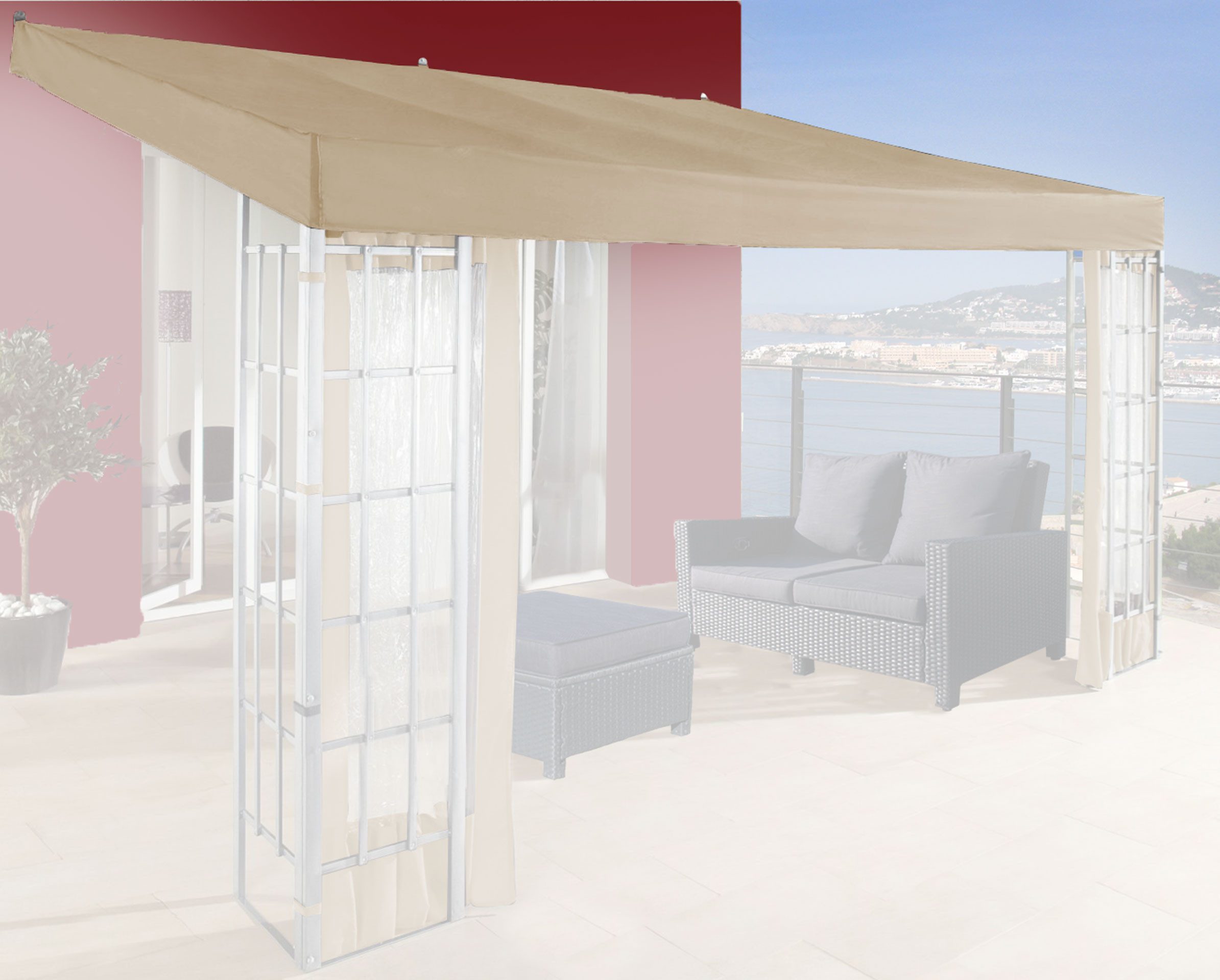 Quick Star Anbaupavillon Ersatzdach Anbaupergola Alu günstig online kaufen