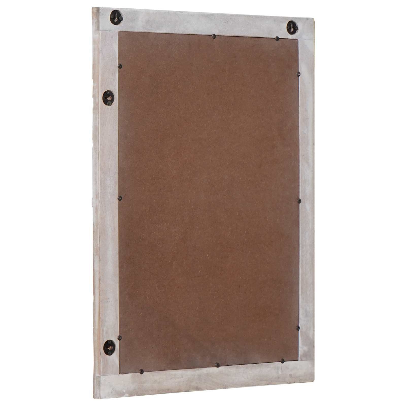 vidaXL Spiegel Wandspiegel Weiß 70 x 50 cm Massivholz Rechteckig (1-St)