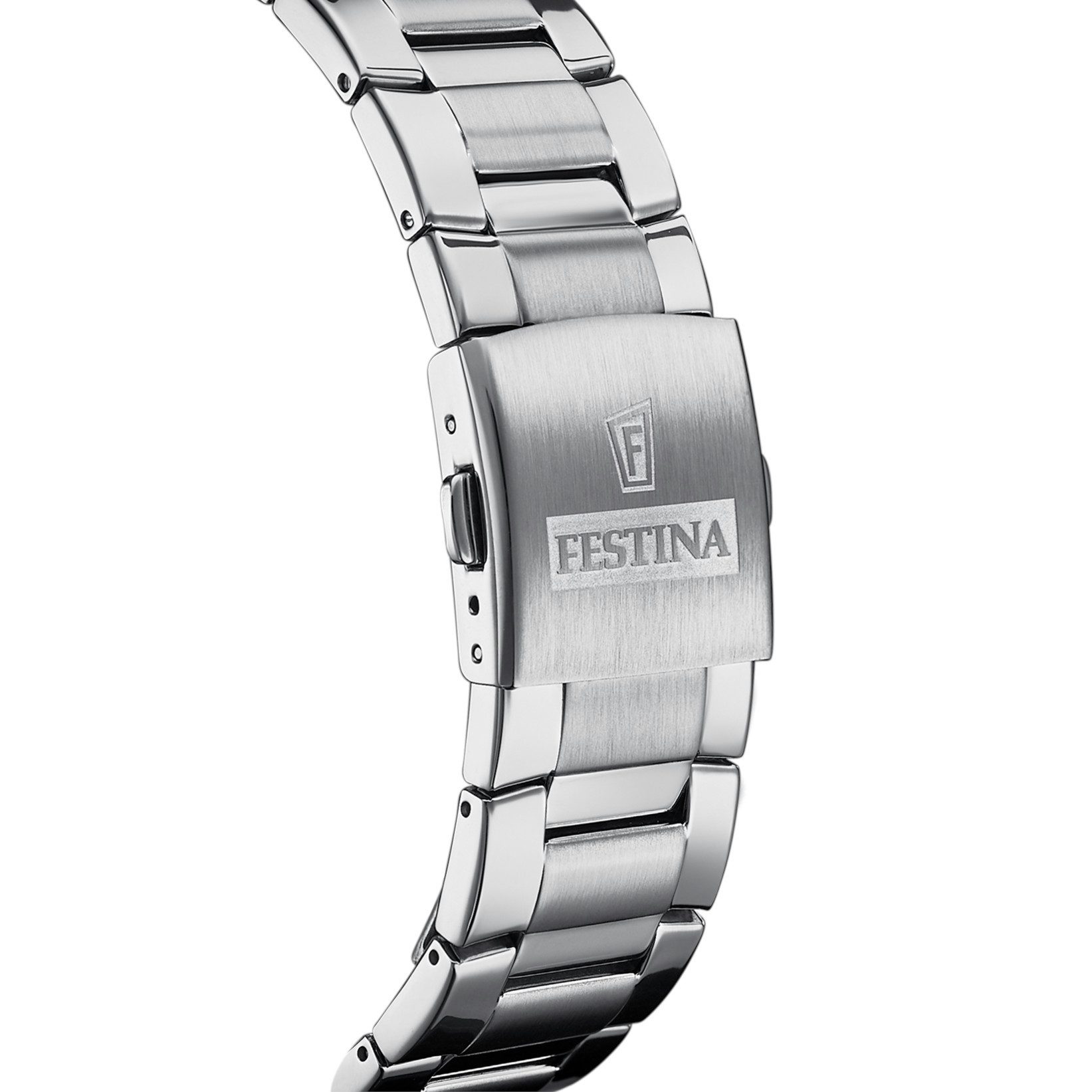 Festina Chronograph Herrenuhr F20463-5 Burgunderrot Edelstahlband 45 mm