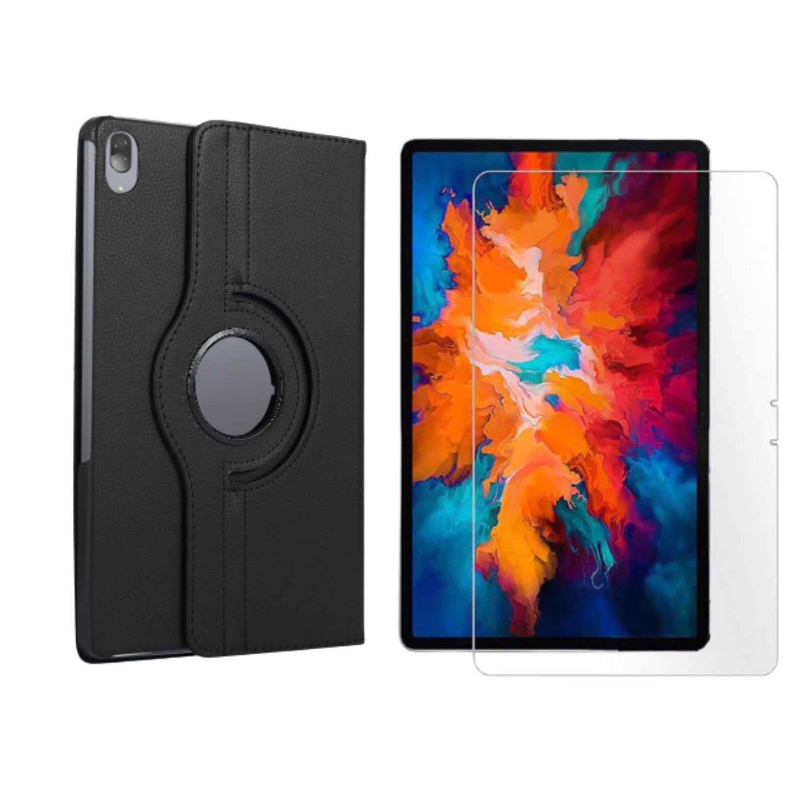 Lobwerk Tablet-Hülle 2in1 Set (Hülle + Glas) für Lenovo Tab P11 2021 TB-J606F TB-J606X 11, Wake & Sleep Funktion, Sturzdämpfung, Aufstellfunktion