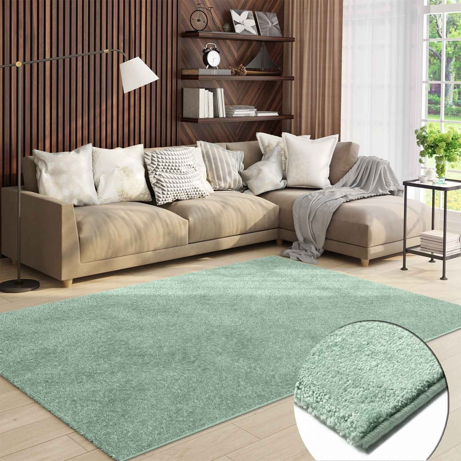 Vimoda Teppich Teppich Wohnzimmer Kurzflor, Rechteckig, Höhe: 8 mm, Teppich Einfarbig weich gewebt, Modern, in Versch. Größen & Farben
