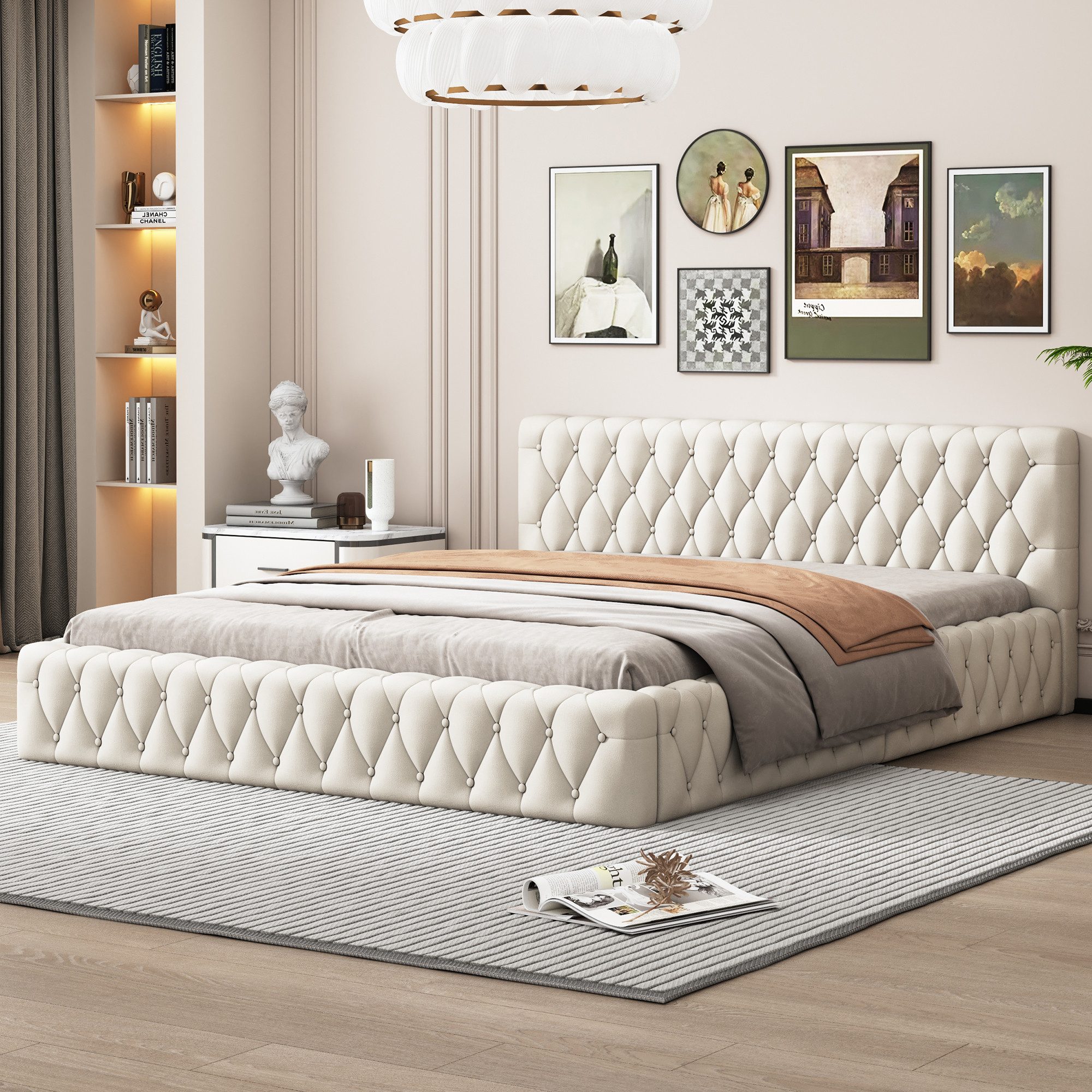 SOFTWEARY Polsterbett mit Lattenrost und gepolstertem günstig online kaufen