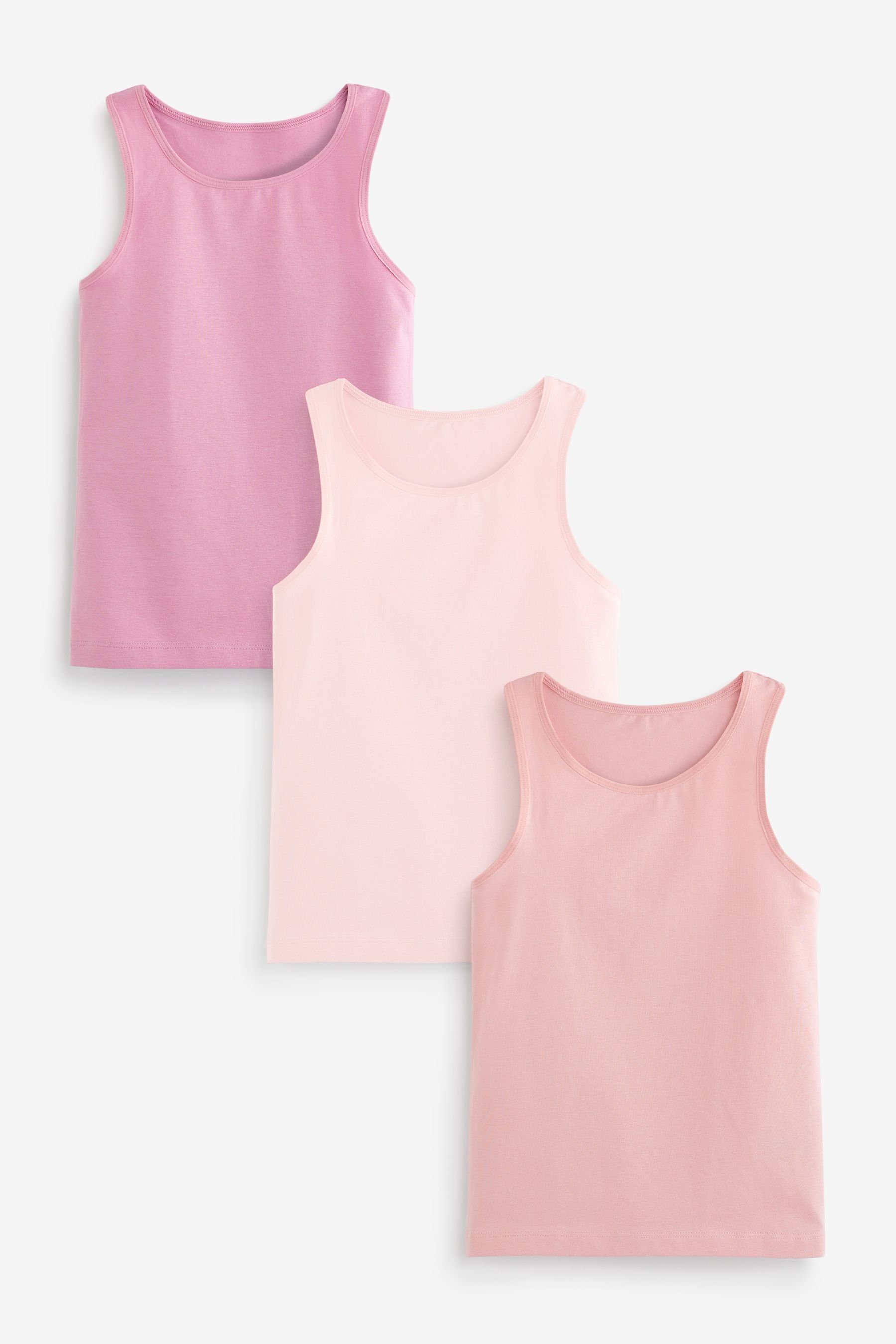 Aufstrebende Marke Next Unterhemd Unterhemden Lochstickerei (3-St) mit im 3er-Pack Pink