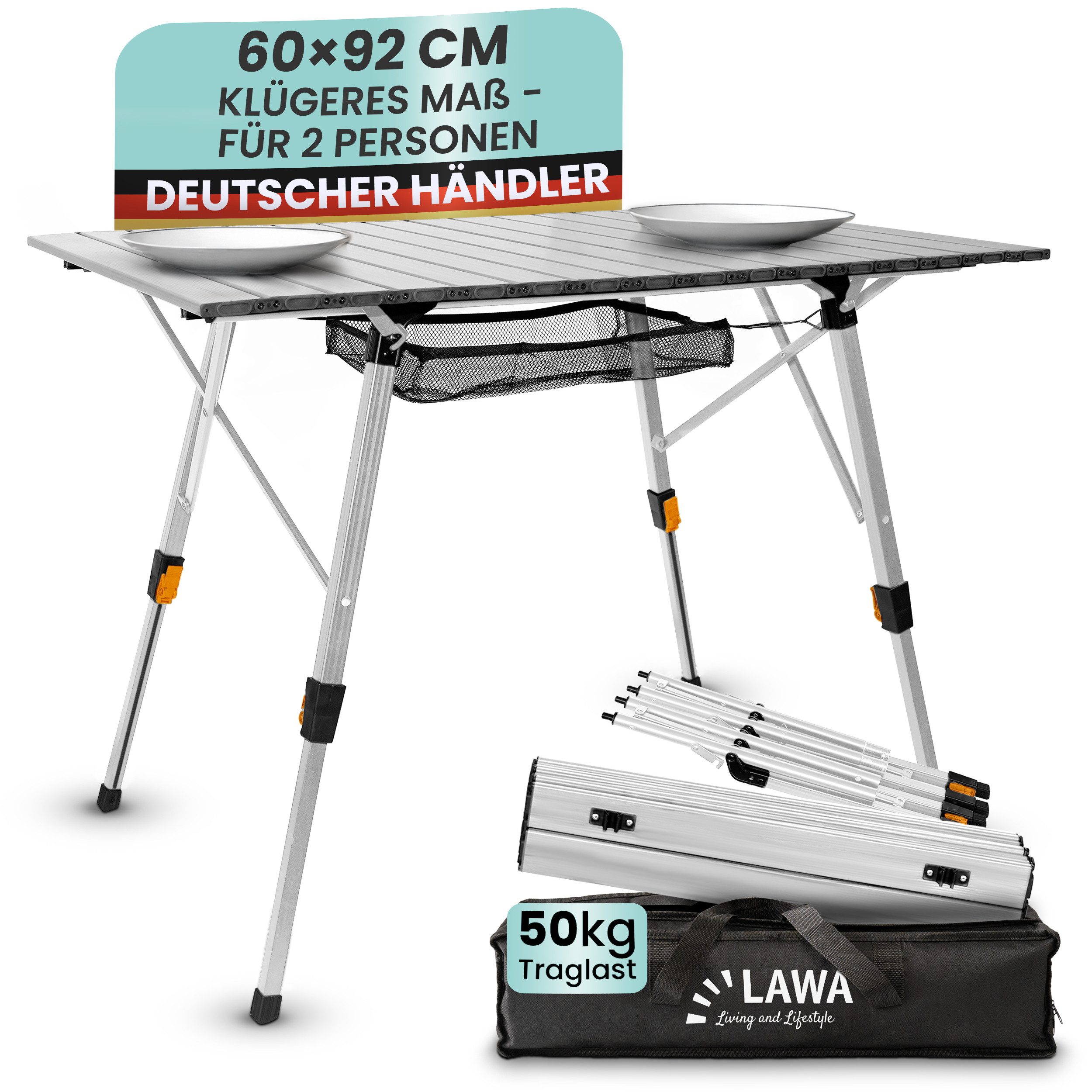 LAWA Living and Lifestyle Campingtisch faltbar höhenverstellbar 4,4 kg leic günstig online kaufen