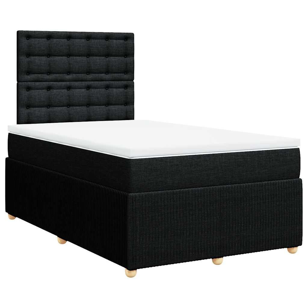 Bett Boxspringbett mit Matratze Schwarz 120x200 cm Stoff