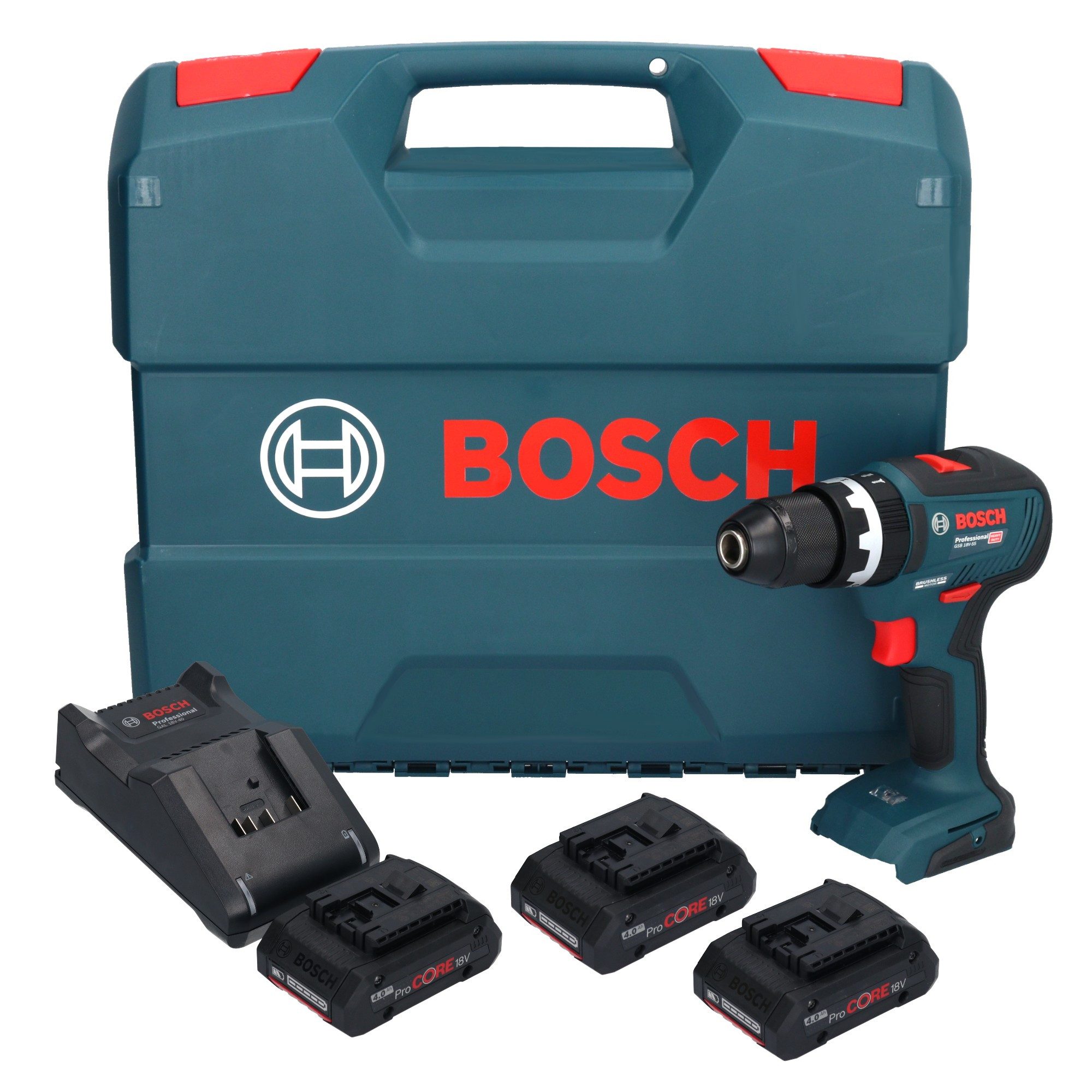 Bosch Professional Akku-Schlagbohrschrauber GSB 18V-55 Professional 18 V 55 Nm Brushless (0 615 A50 02V)