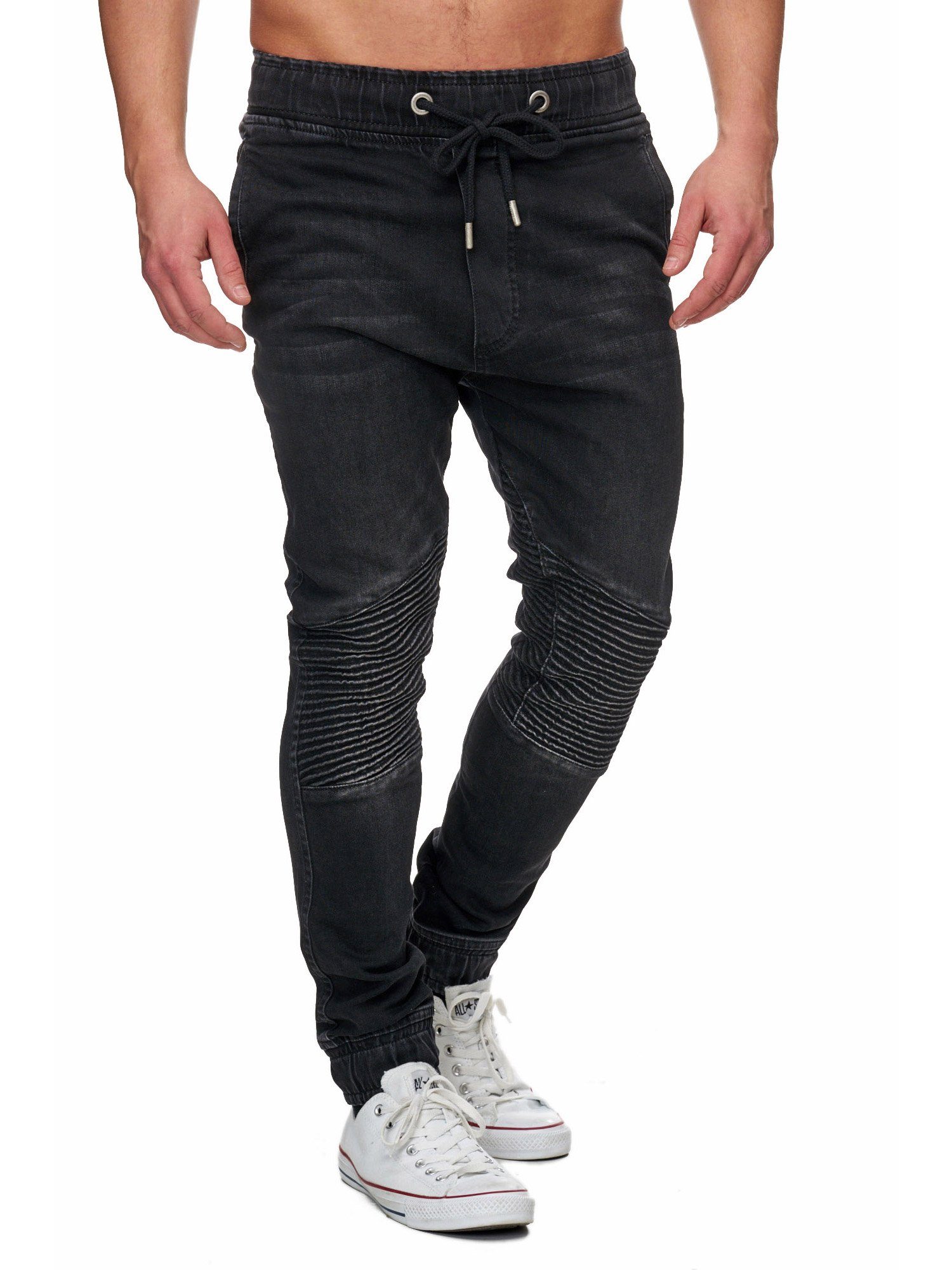 Tazzio Straight-Jeans 16505 Sweat Hose im Biker-Look & Jogger-Stil