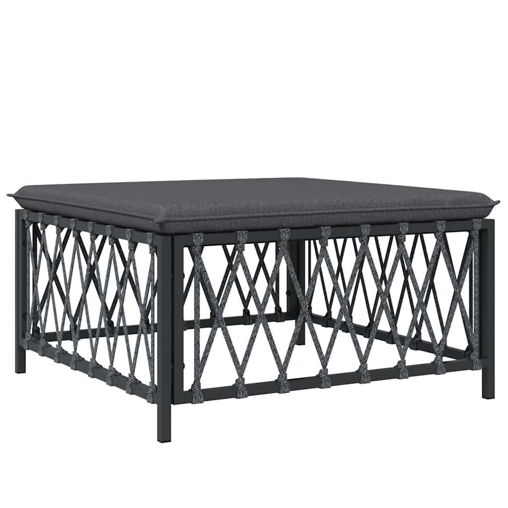 vidaXL Sofaelement Gartenhocker mit Kissen Anthrazit günstig online kaufen