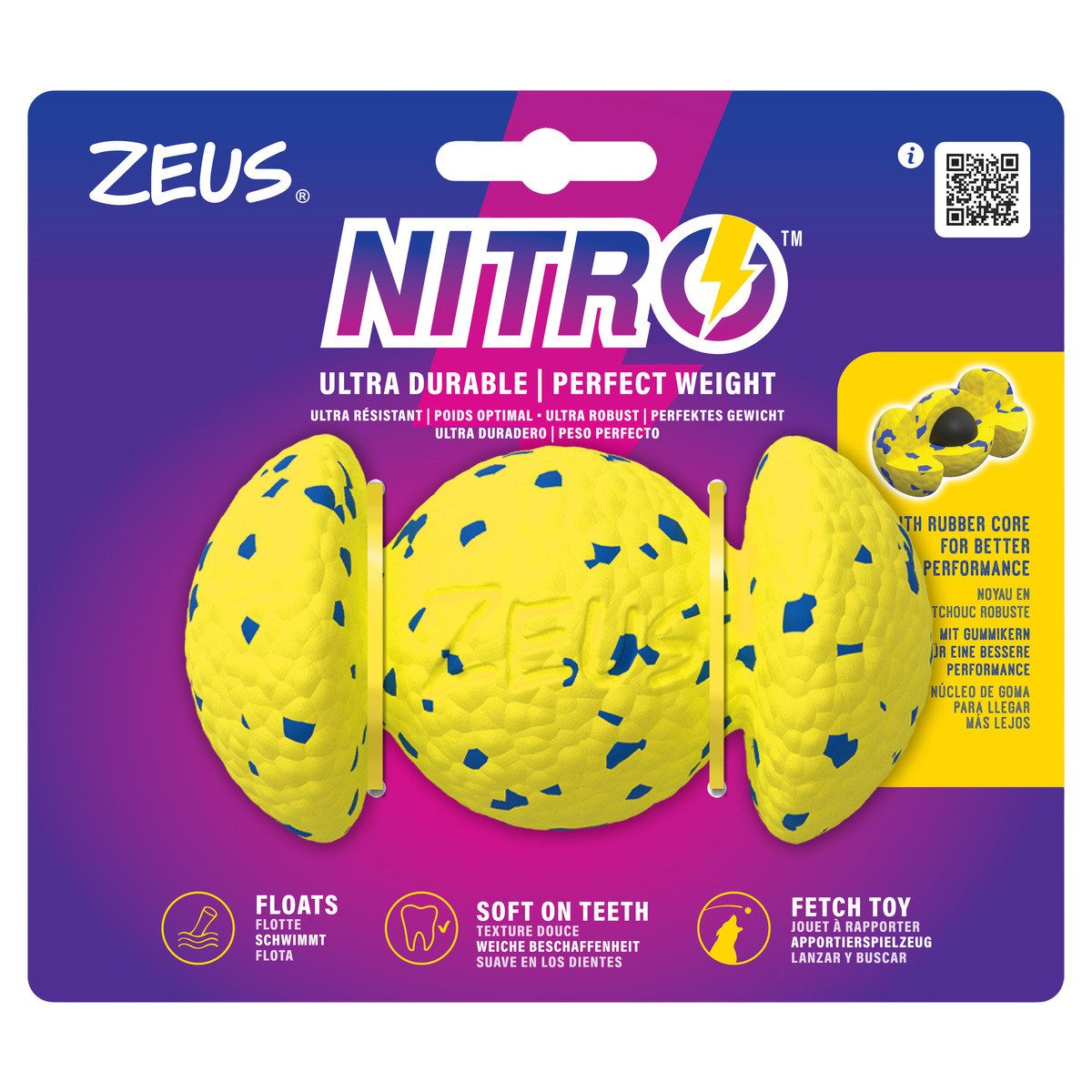 Zeus Spielknochen Hundespielzeug Nitro Grip Bal mit Gewicht