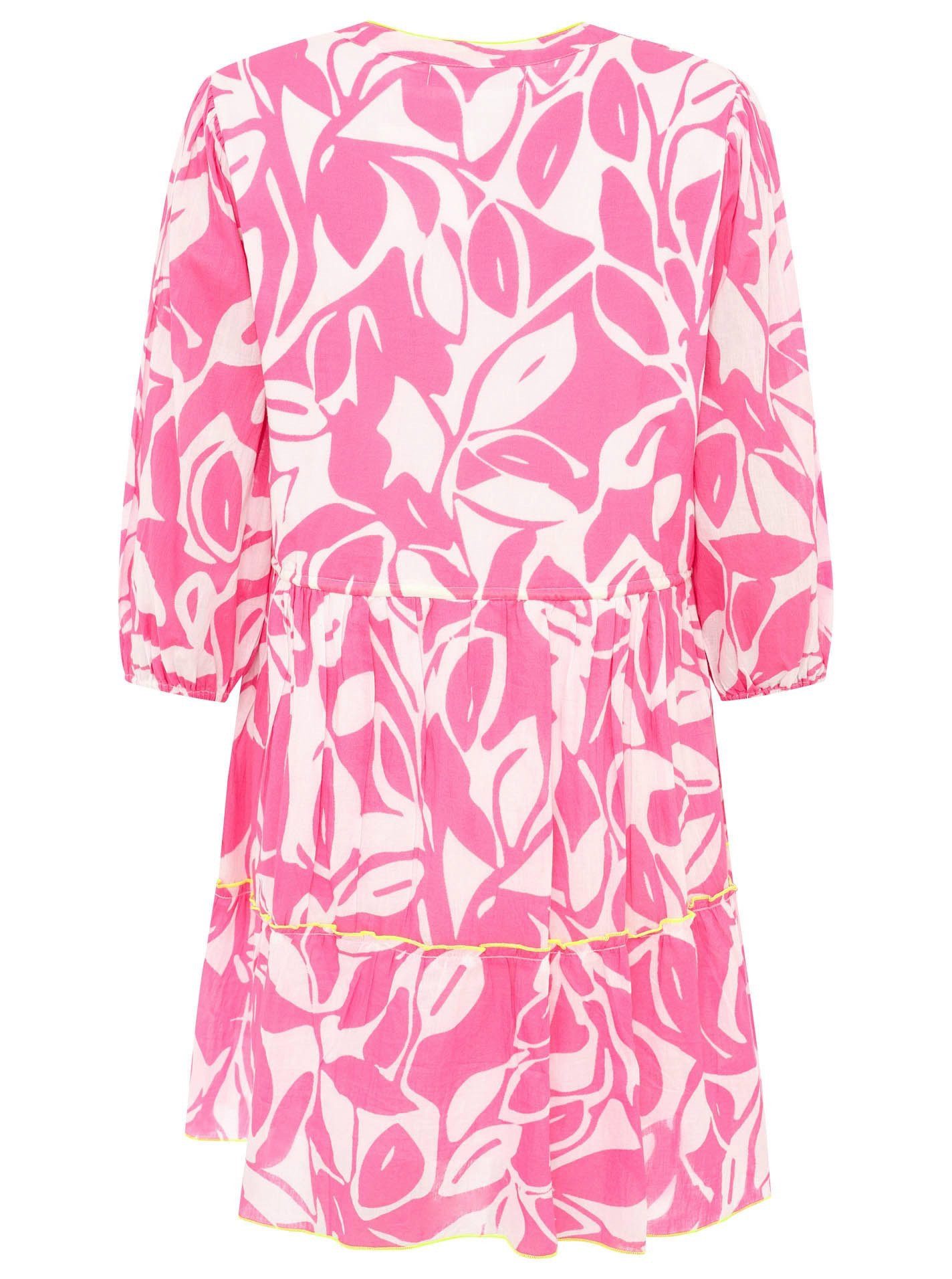 Zwillingsherz Sommerkleid ""Blätter Zweifarbig"", mit Tasseln und kontrastf günstig online kaufen