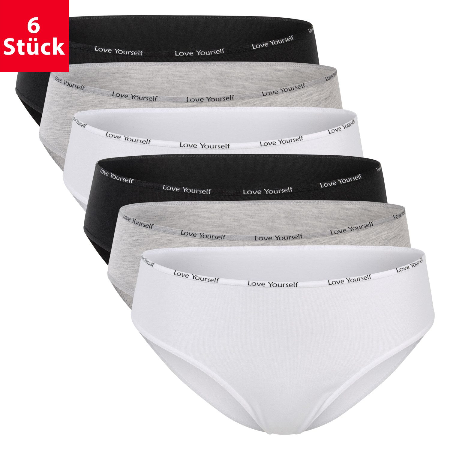 celodoro Slip Damen Slip (6er Pack) Bikini-Slip mit Ziergummi günstig online kaufen