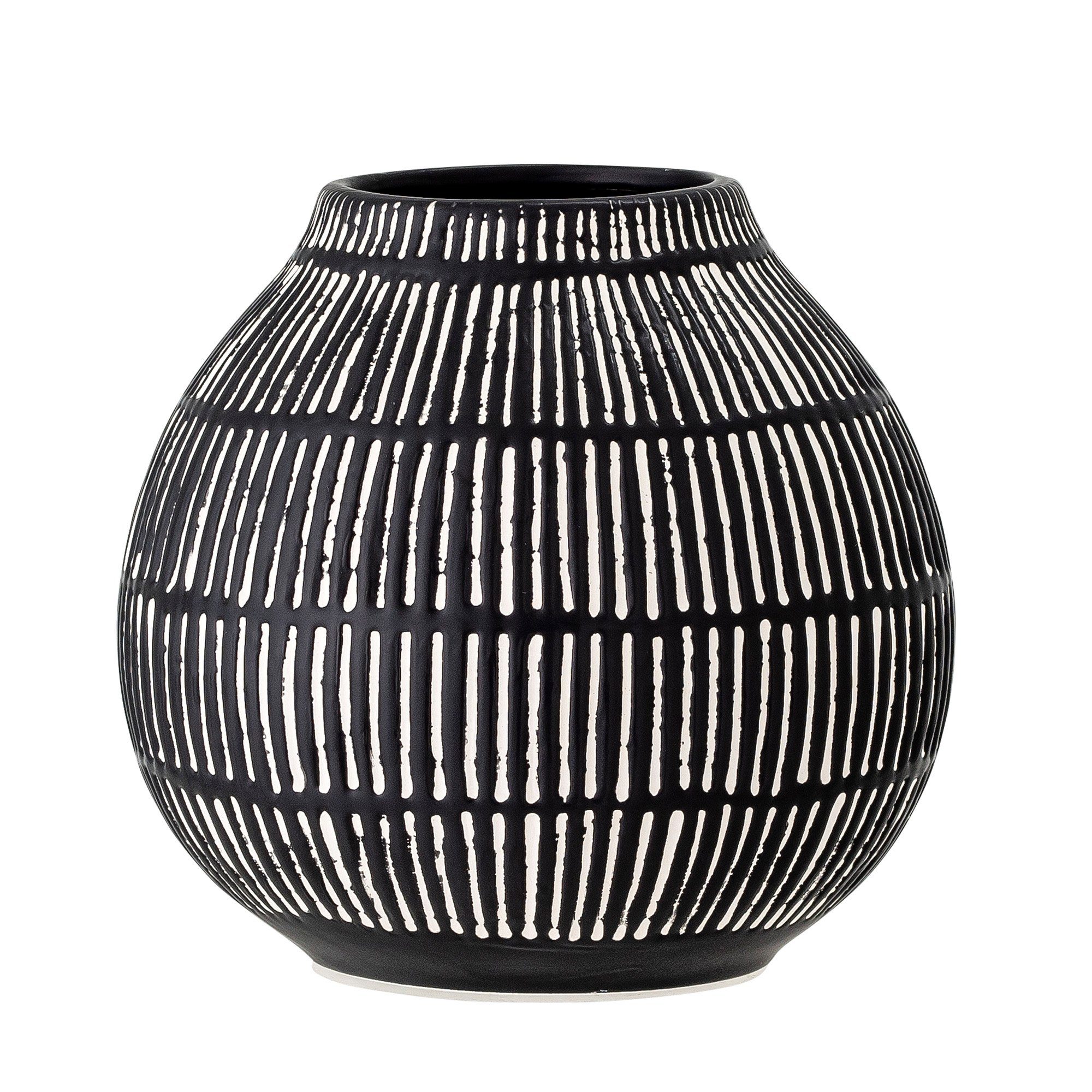 Bloomingville Dekovase Bloomingville Deko-Vase Elveda D15,5x14,5 cm Steingut Streifen. Reduzierter Preis € 27,90. Unverbindliche Preisempfehlung € 31,90
