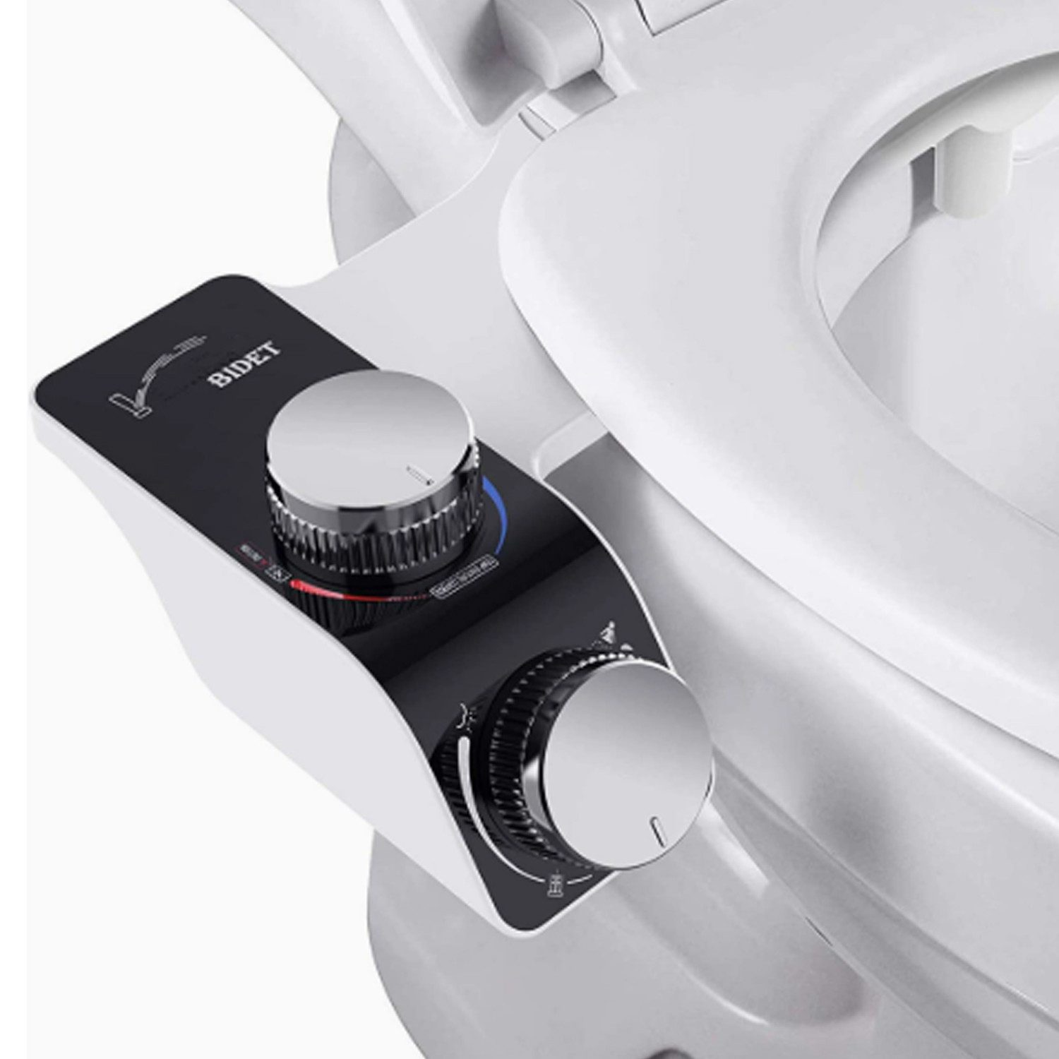 MOPUEA WC-Sitz Bidet-Aufsatz für WC-Regal Reinigung Doppeldüse 3 Reinigungsmodi