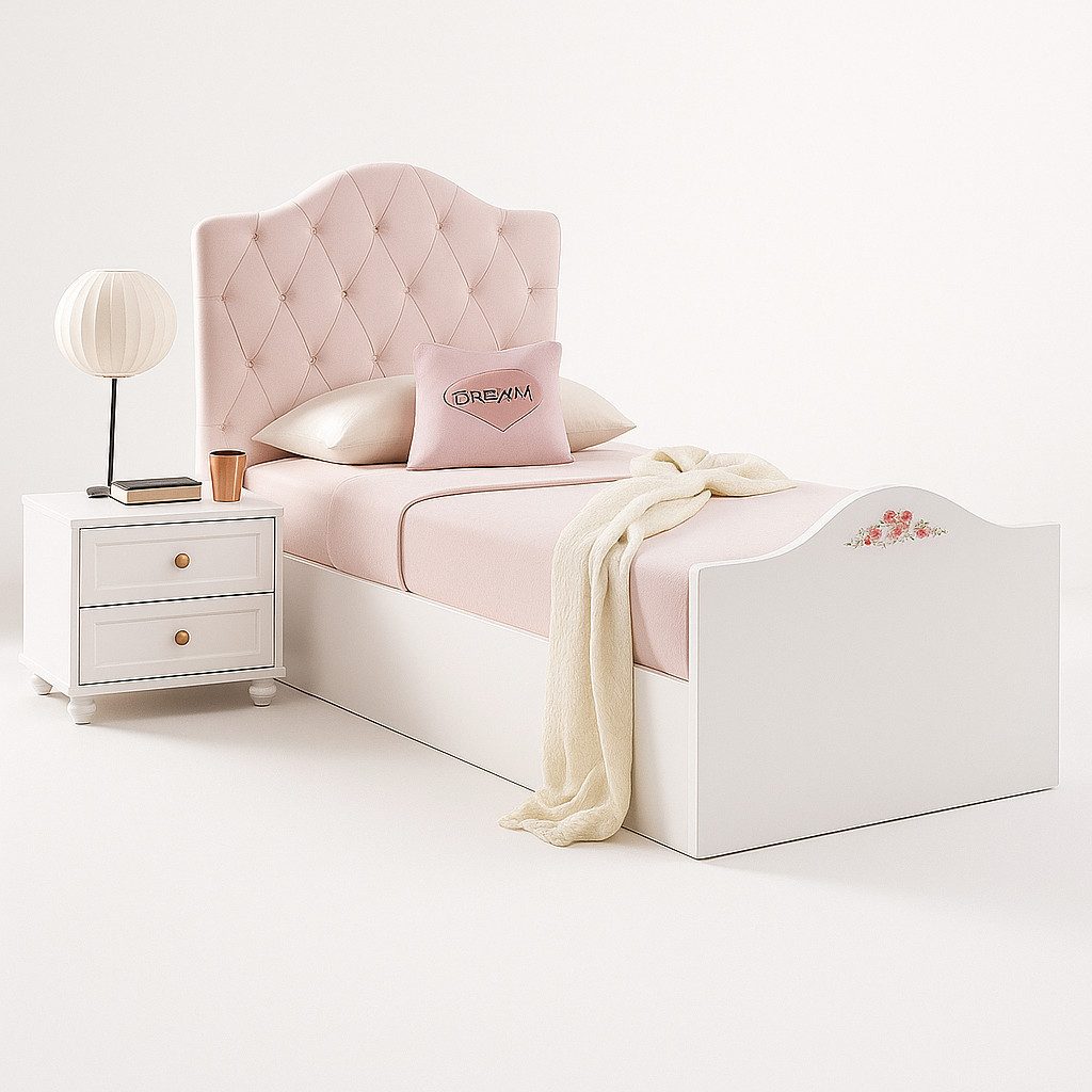 Xlmoebel Jugendbett Polsterbett mit LED-Beleuchtung für gemütliche Kinderzimmeratmosphäre (Jugendbett, Polsterbett mit LED-Beleuchtung), Hergestellt in Europa