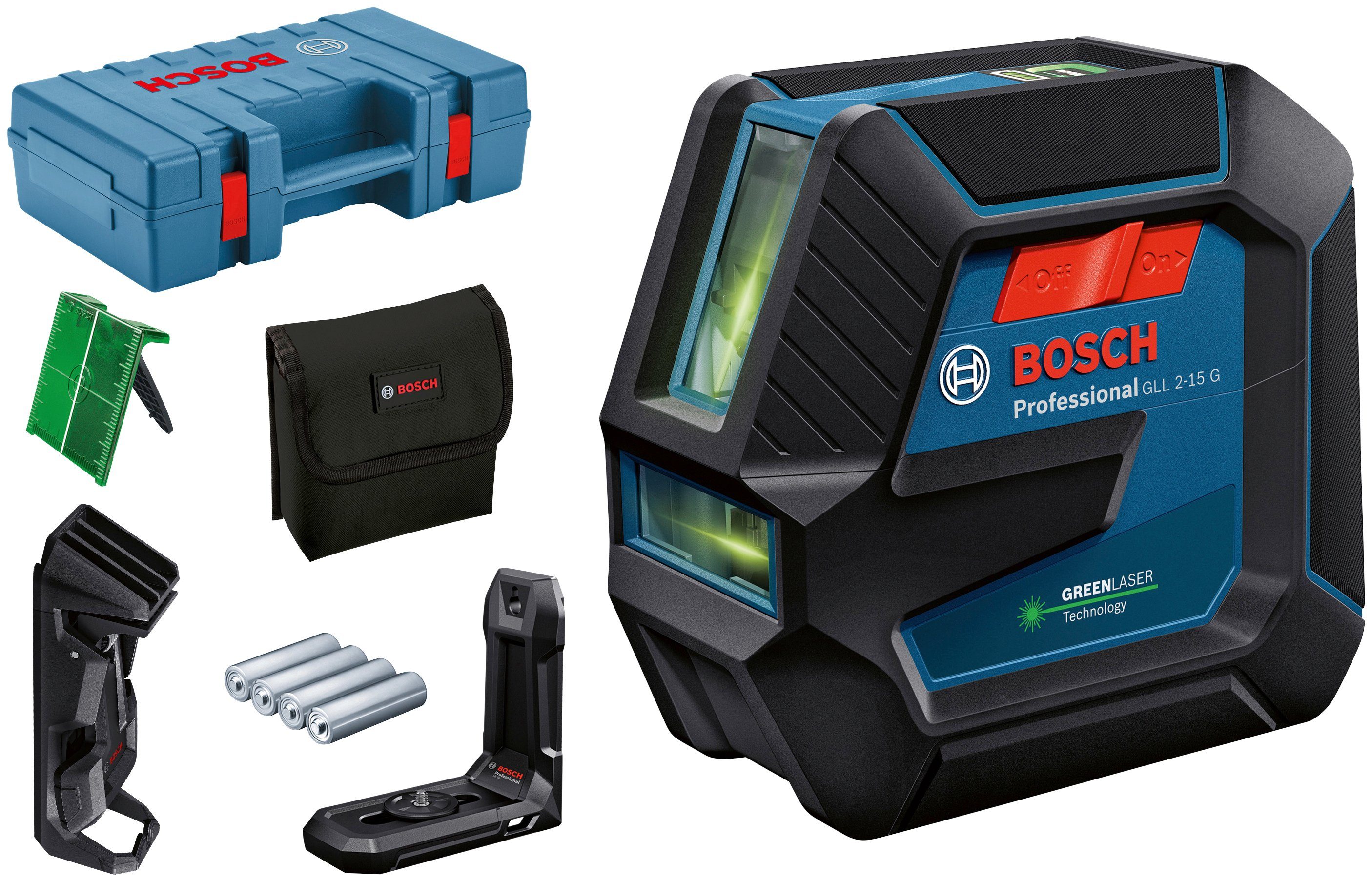 Linienlaser GLL 2-15 G Professional Handwerkerkoffer-Set