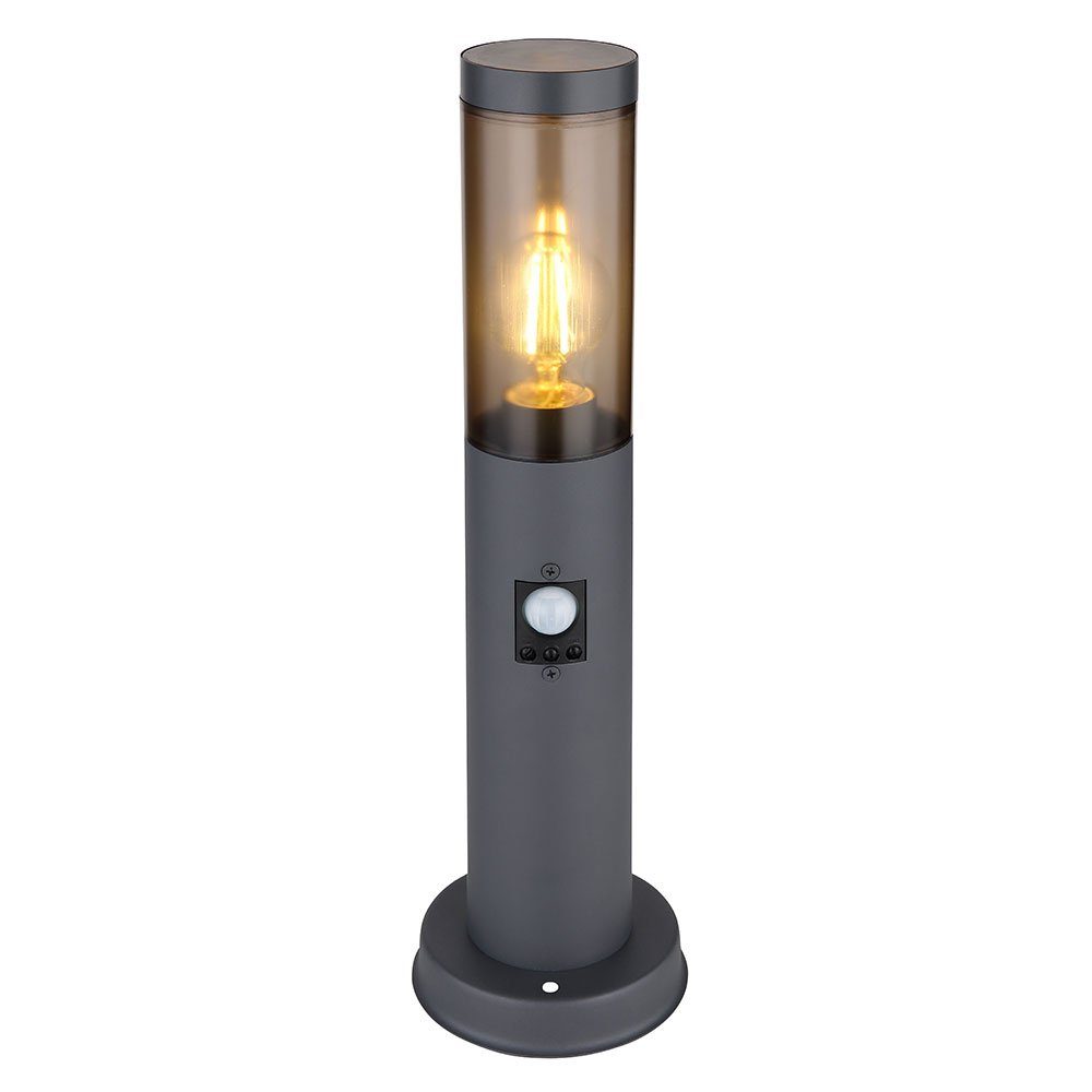 GLOBO LIGHTING LED Sockelleuchte, Leuchtmittel inklusive, Warmweiß, Außenstehlampe Sockelleuchte Terrassenlampe Bewegungsmelder LED H 45cm