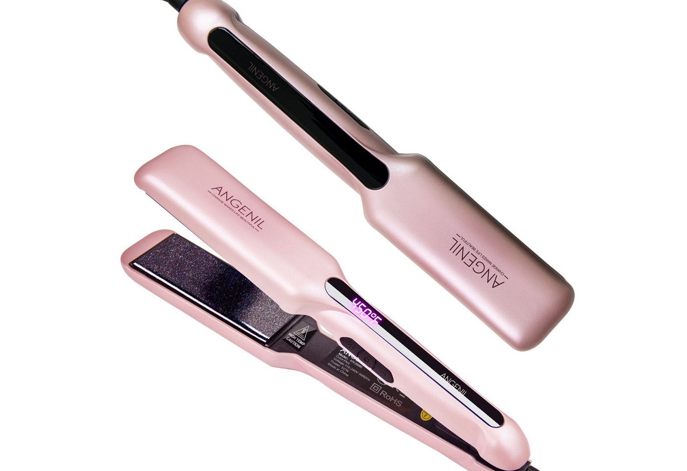 ANGENIL Glätteisen für Locken und Glätten, Haarglätter und Lockenstab 2 in 1, Haar Glätteisen Keramik Ionen Technologie, Glatteisen 1.6" Breite Platten, Hair Iron Straightener Glatte Haare