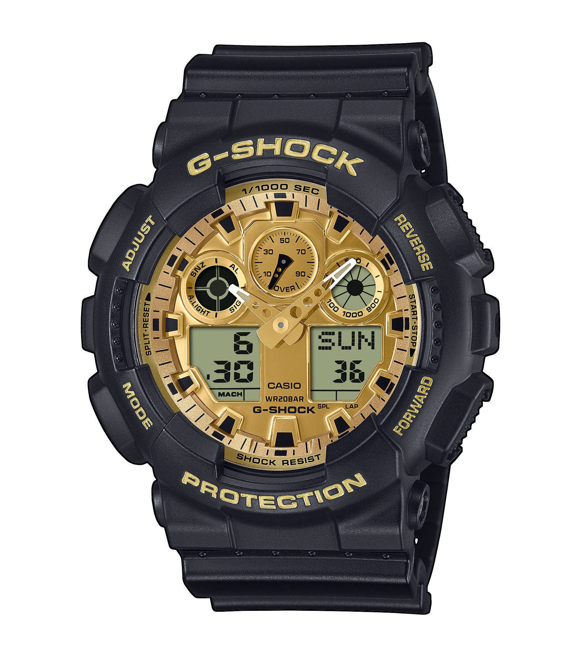 CASIO G-SHOCK Chronograph GA-100GGB-1A9ER, Quarzuhr, Armbanduhr, Herrenuhr, günstig online kaufen