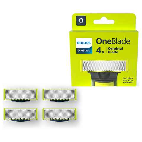 Philips Ersatzscherköpfe OneBlade QP240/50, Set, 4 St., passend für alle OneBlade Handstücke, eine Klinge hält bis zu 4 Monate