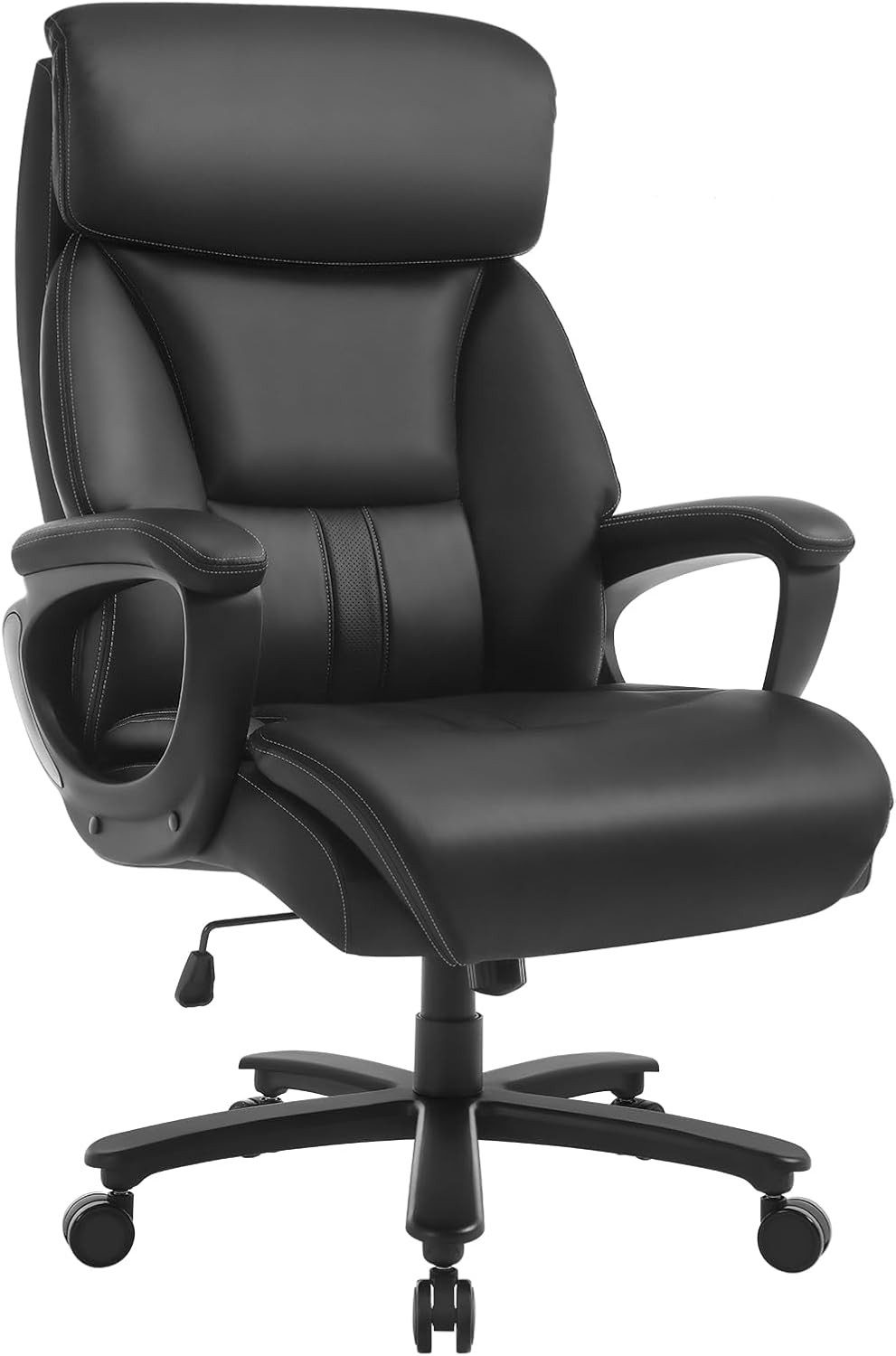 Woltu Bürostuhl (1 St), mit Kopfstütze, Armlehnen, Bürosessel höhenverstellbar, Kunstleder